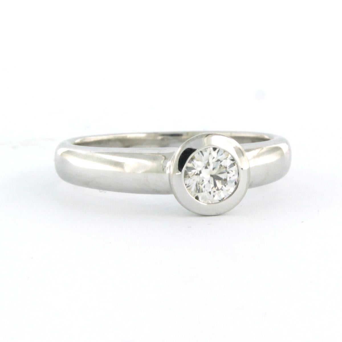 Modern CHRIST - Solitair ring with diamonds 14k white gold For Sale