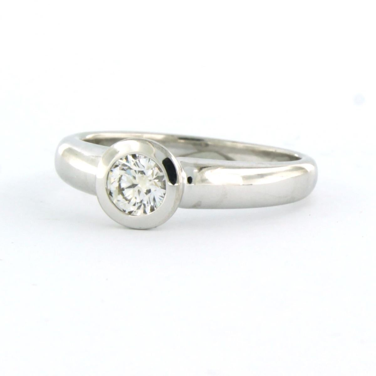 Brilliant Cut CHRIST - Solitair ring with diamonds 14k white gold
