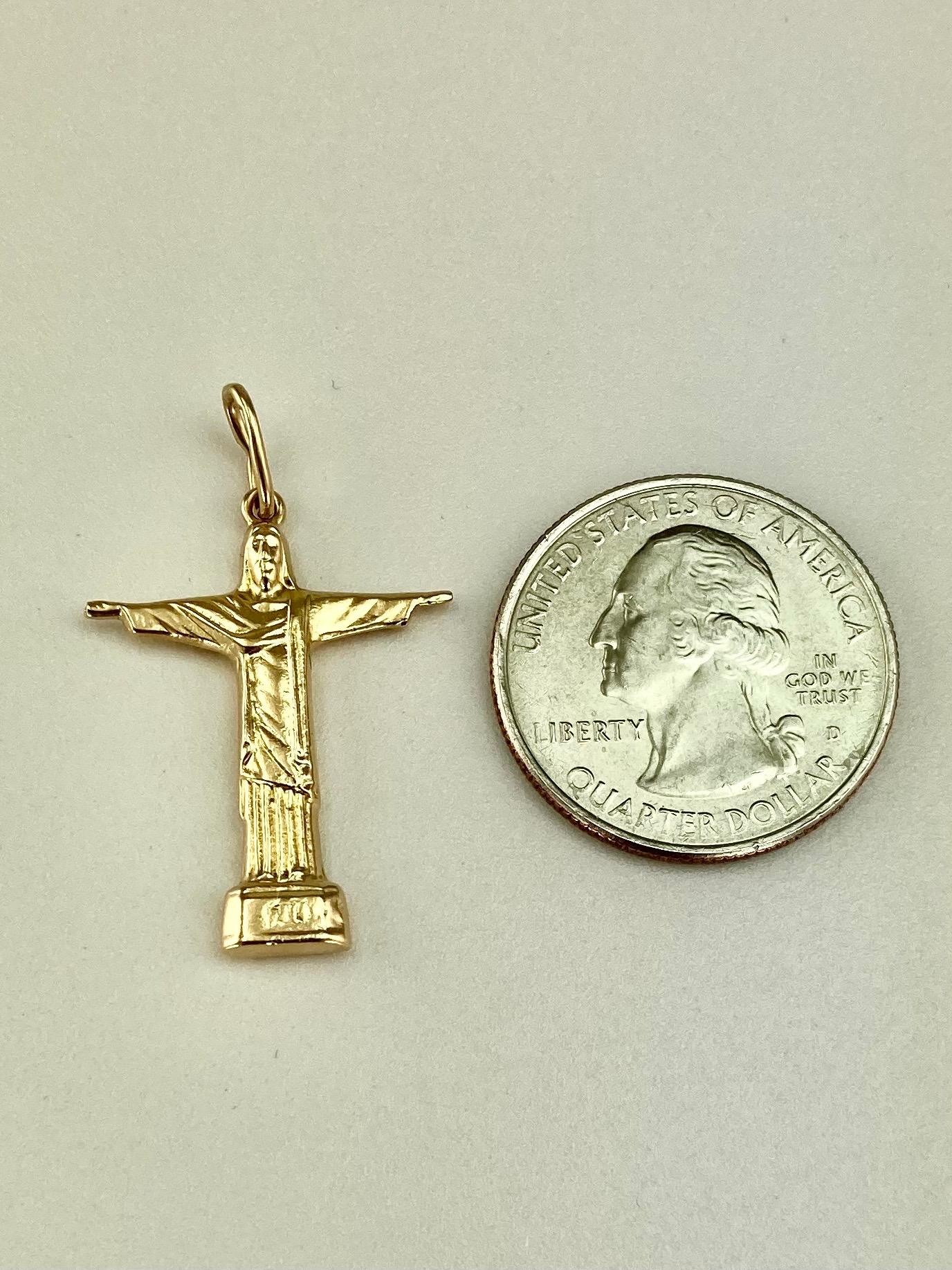 christ the redeemer gold pendant