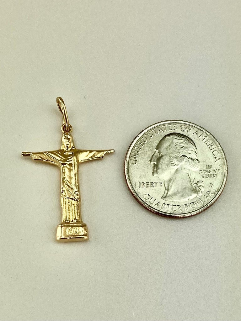 Christ The Redeemer Yellow Gold Charm Pendant at 1stDibs