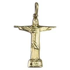 Christus der Erlöser Gelbgold Charm-Anhänger