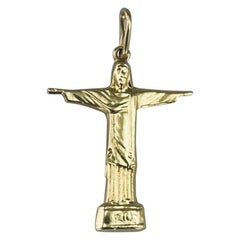 Christ The Redeemer Yellow Gold Charm Pendant