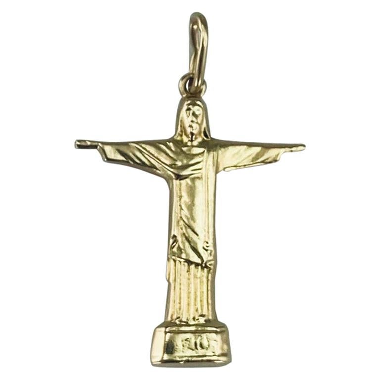 Christ The Redeemer Yellow Gold Charm Pendant at 1stDibs