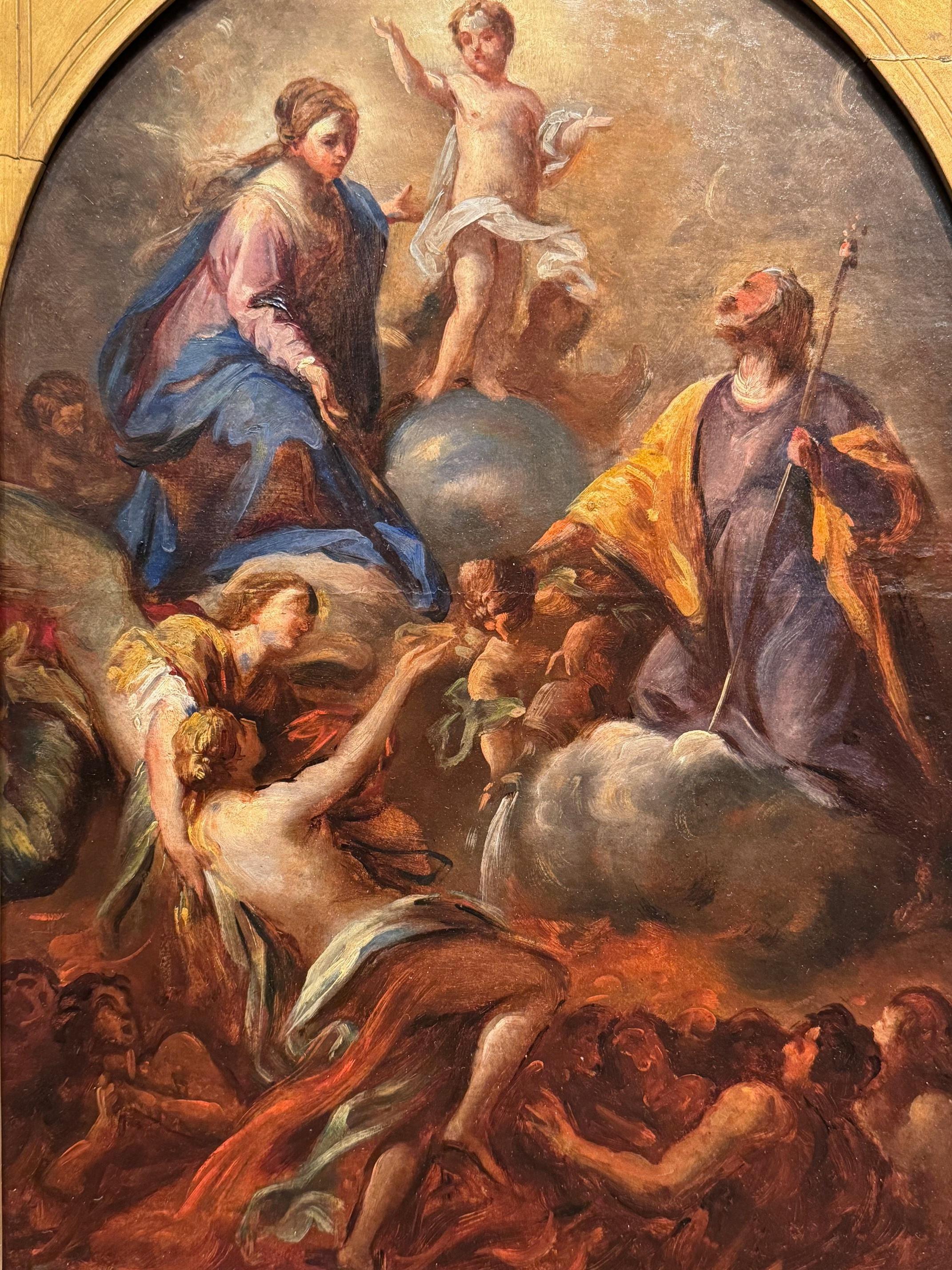 Français Christ, la Vierge Marie et Saint Joseph Huile sur panneau, 18e siècle.