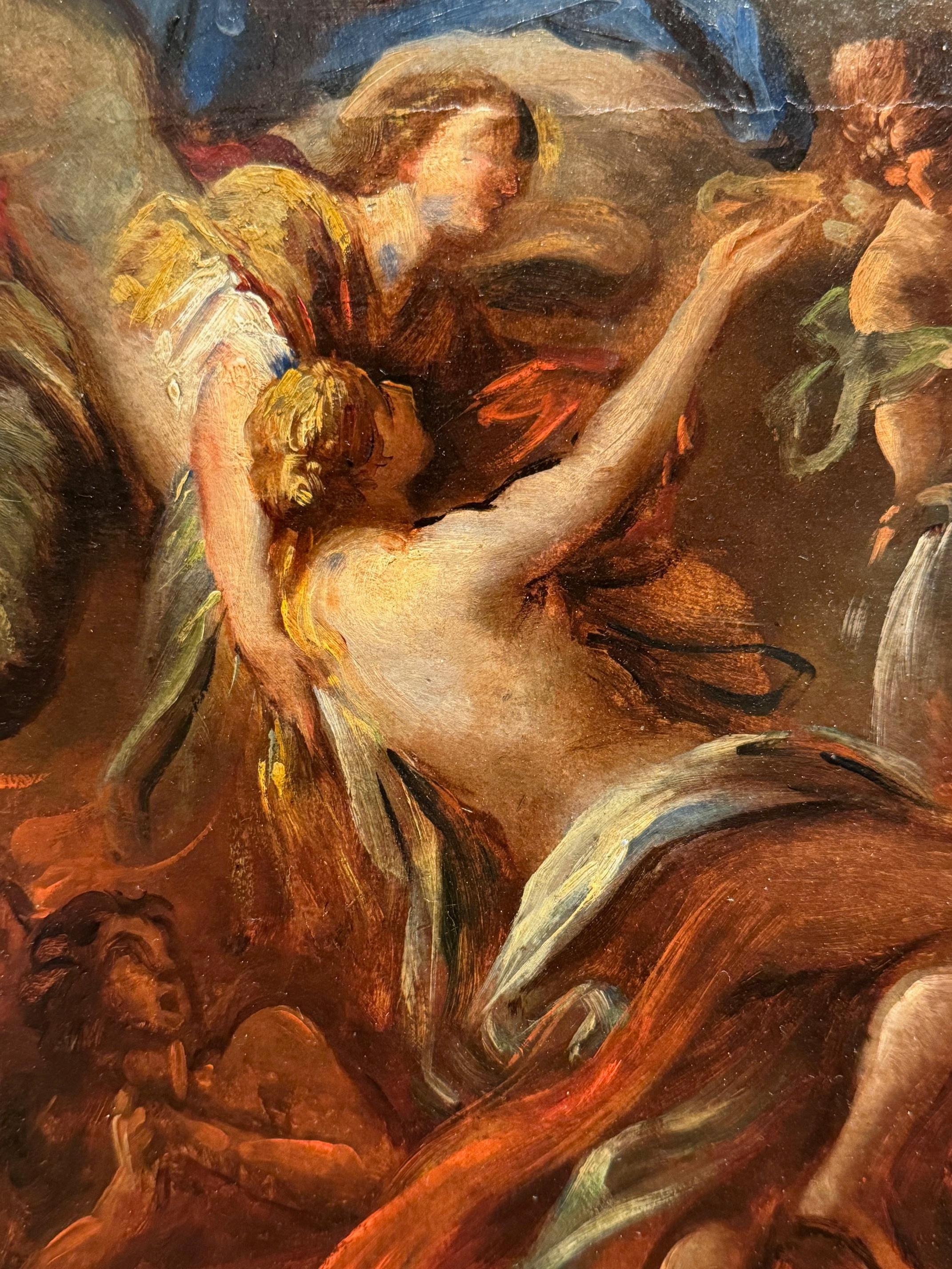 Christ, la Vierge Marie et Saint Joseph Huile sur panneau, 18e siècle. Bon état à PARIS, FR