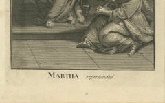 Christus mit Maria und Martha Kupferstich - Lukas X Martha Reproduziert 1735