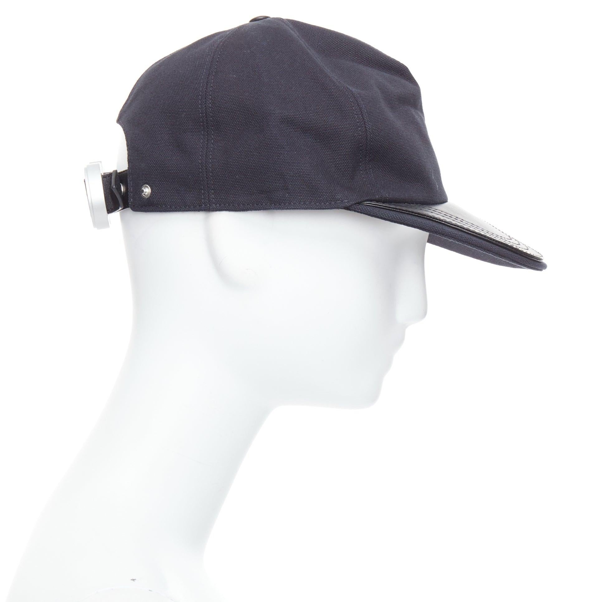 CHRISTAIN DIOR ALYX STUDIO black saddle leather CD buckle baseball cap In Good Condition In Hong Kong, NT