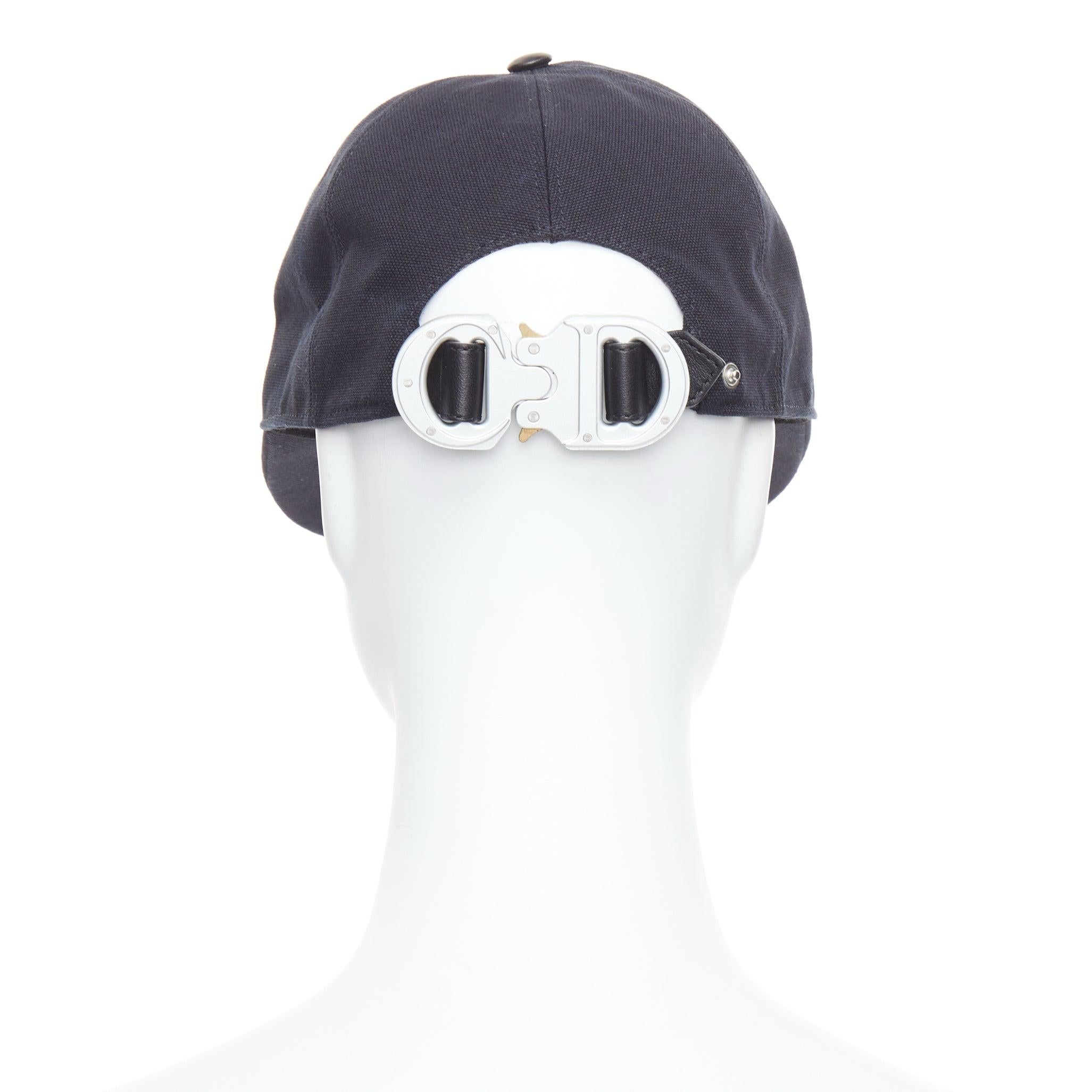 Men's CHRISTAIN DIOR ALYX STUDIO black saddle leather CD buckle baseball cap