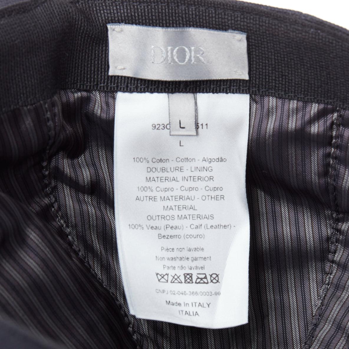 CHRISTAIN DIOR ALYX STUDIO black saddle leather CD buckle baseball cap 3