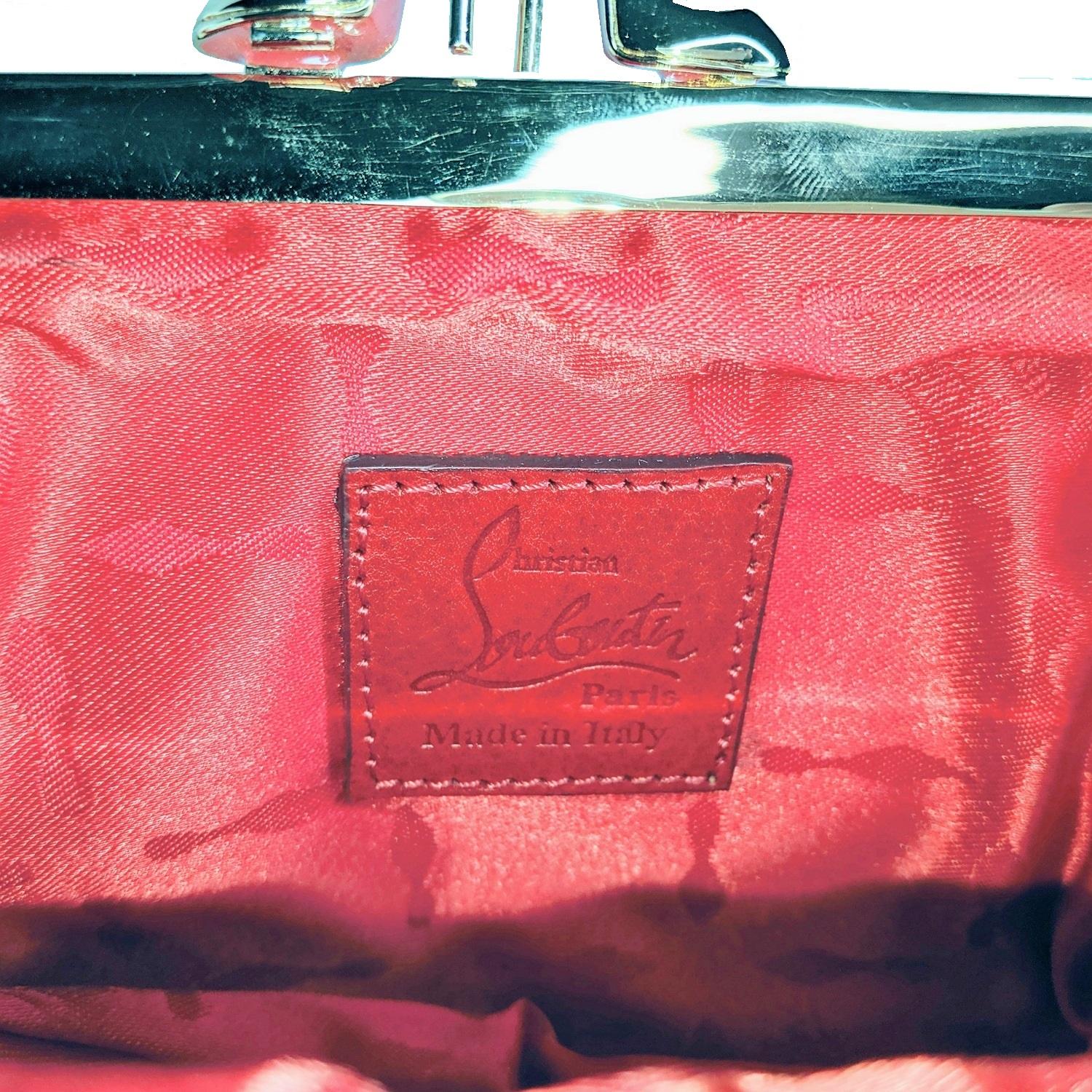 Christain Louboutin Gold Nappa Mini Loubi Lula Frame Clutch 1