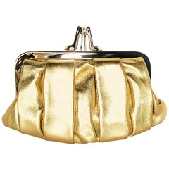 Christain Louboutin Or Nappa Mini Loubi Lula Frame Clutch