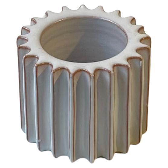 Vase Art déco Danis blanc en céramique émaillée de Whiting Schollert, années 1940 en vente