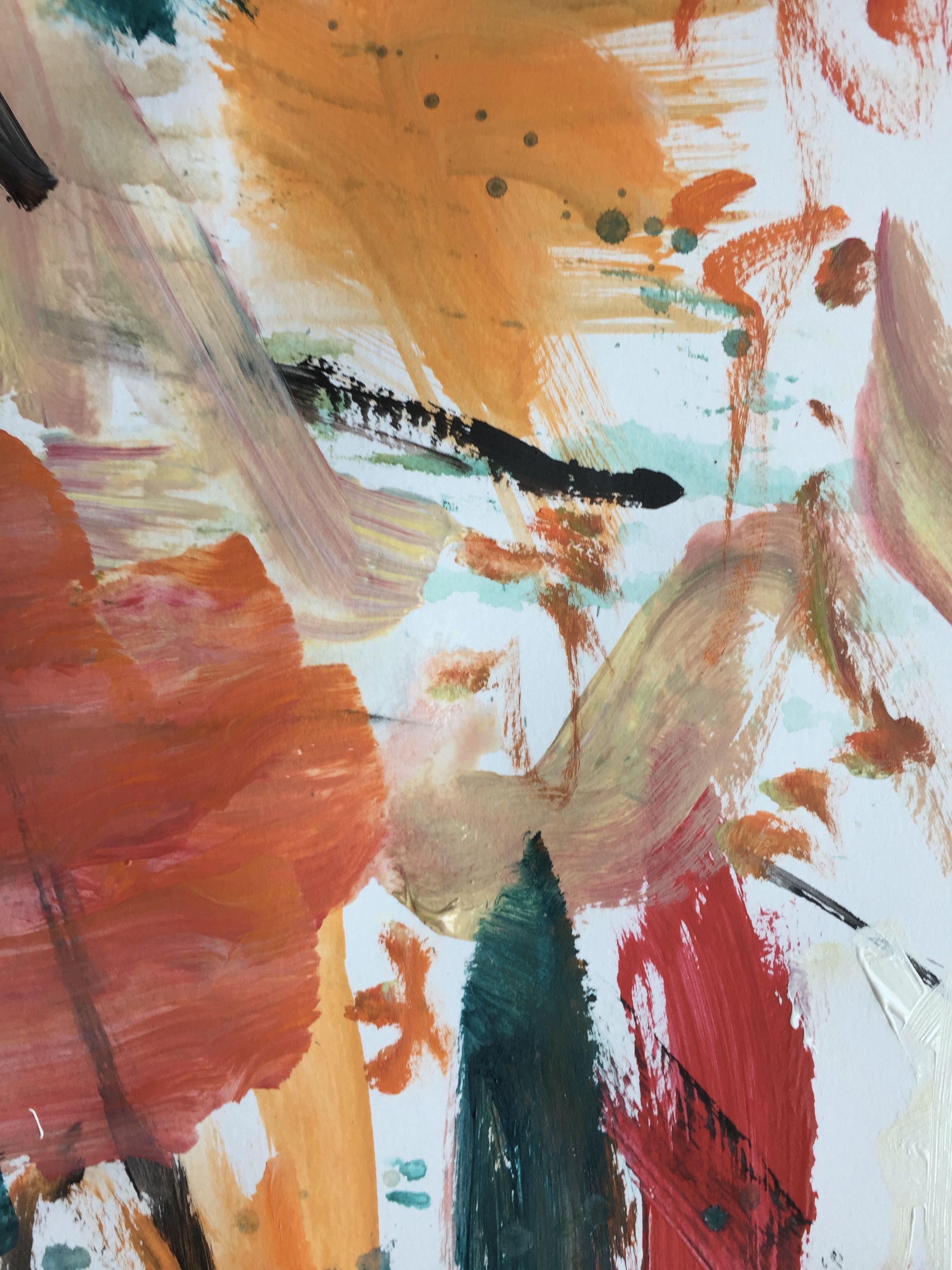 En casa 1, Pintura, Acrílico sobre papel - Abstract Painting Beige de Christel Haag