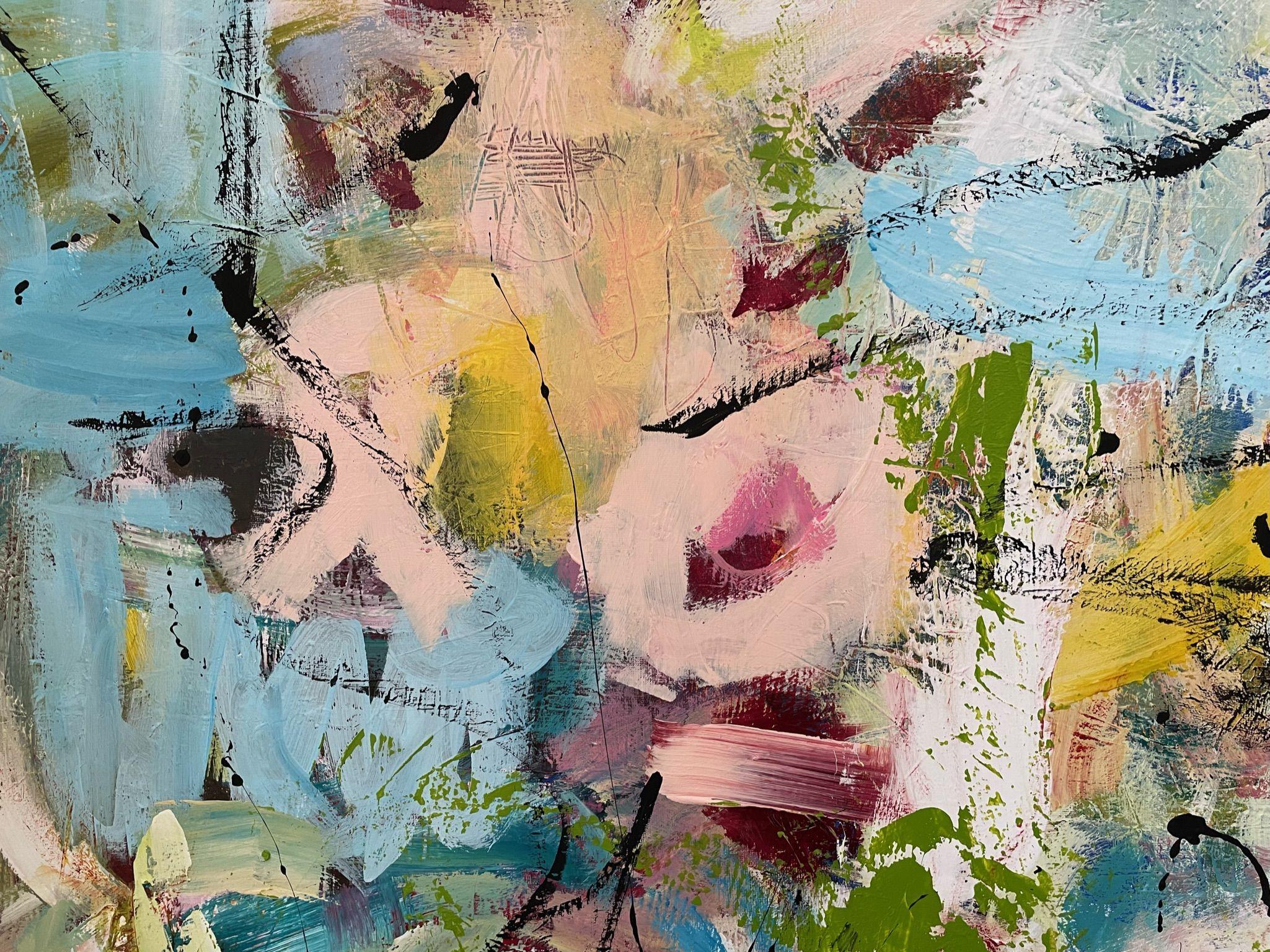 Blumenkinder, Peinture, Acrylique sur Toile - Contemporain Painting par Christel Haag