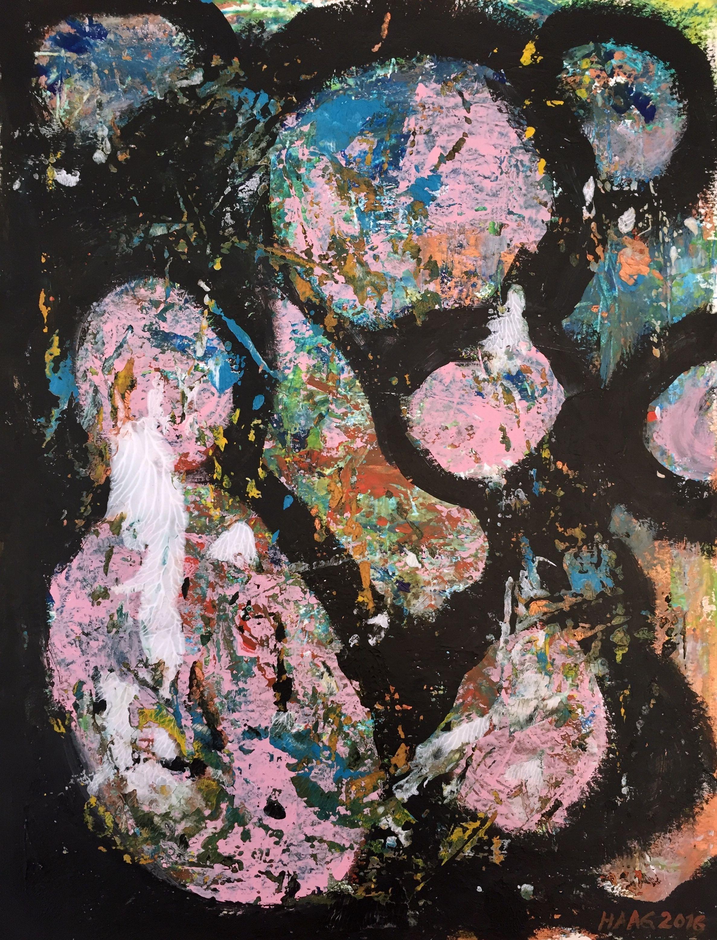 Abstract Painting di Christel Haag - Composizione, Pittura, Acrilico su carta