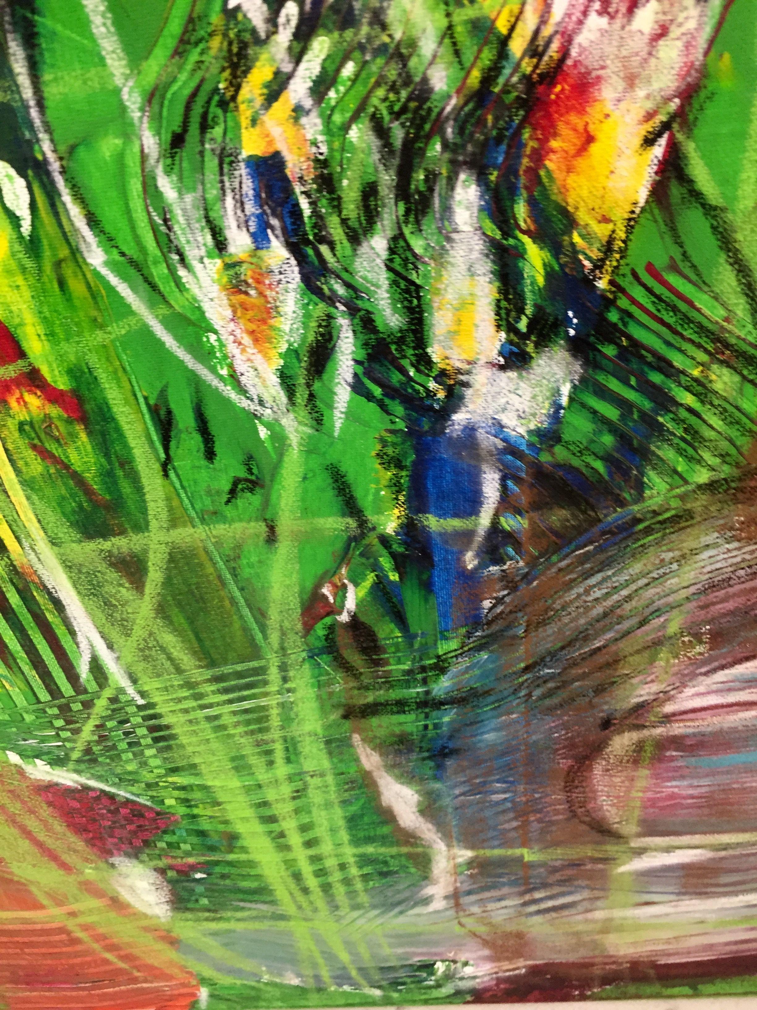 Conexión 1, Pintura, Acrílico sobre lienzo - Abstract Painting Marrón de Christel Haag