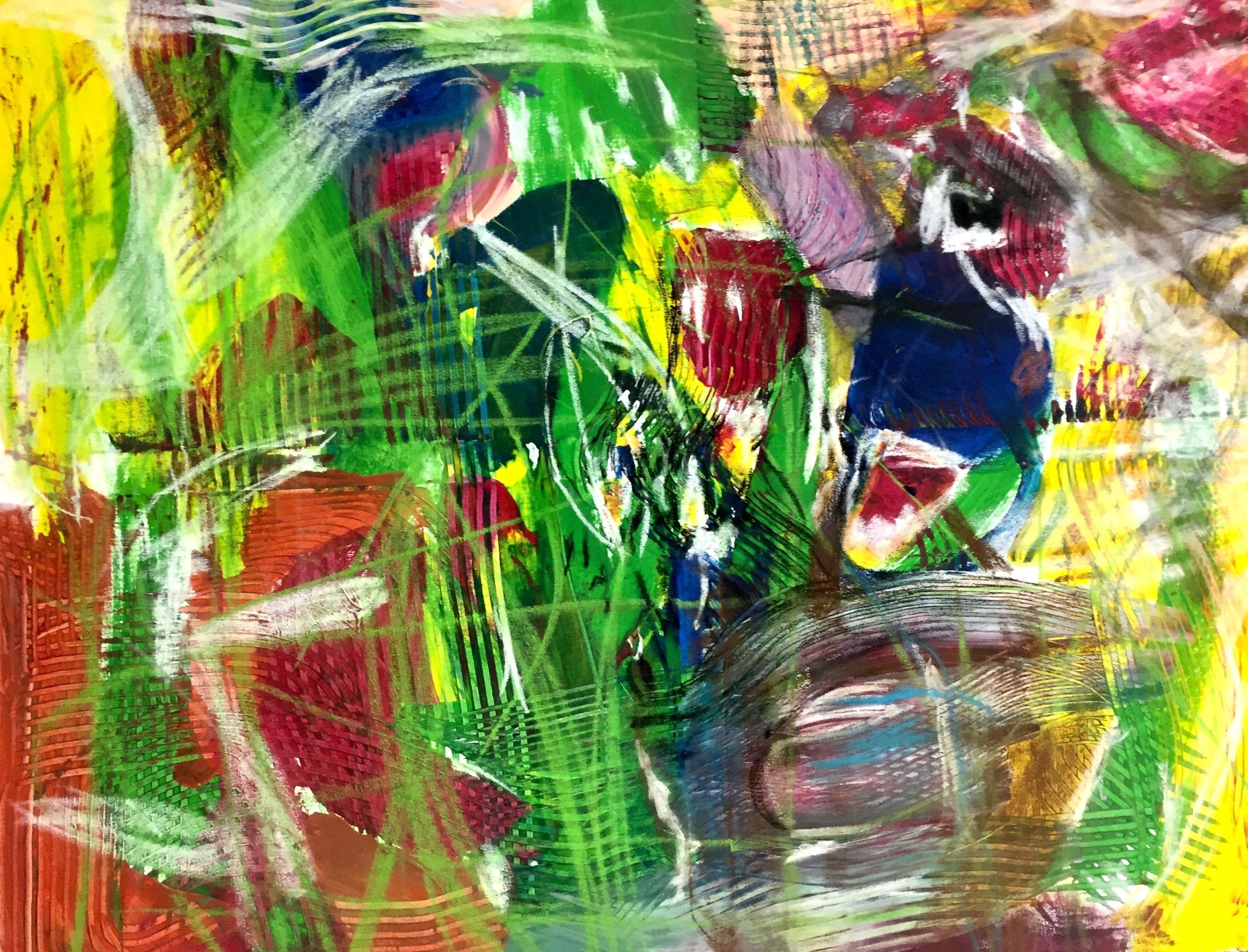 Abstract Painting de Christel Haag - Conexión 1, Pintura, Acrílico sobre lienzo
