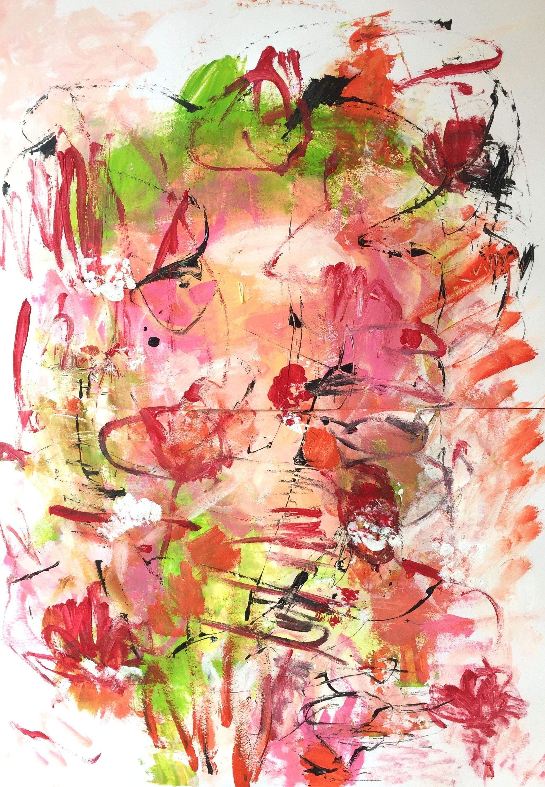 Abstract Painting Christel Haag - Peinture - « Dream of Happiness », acrylique sur papier
