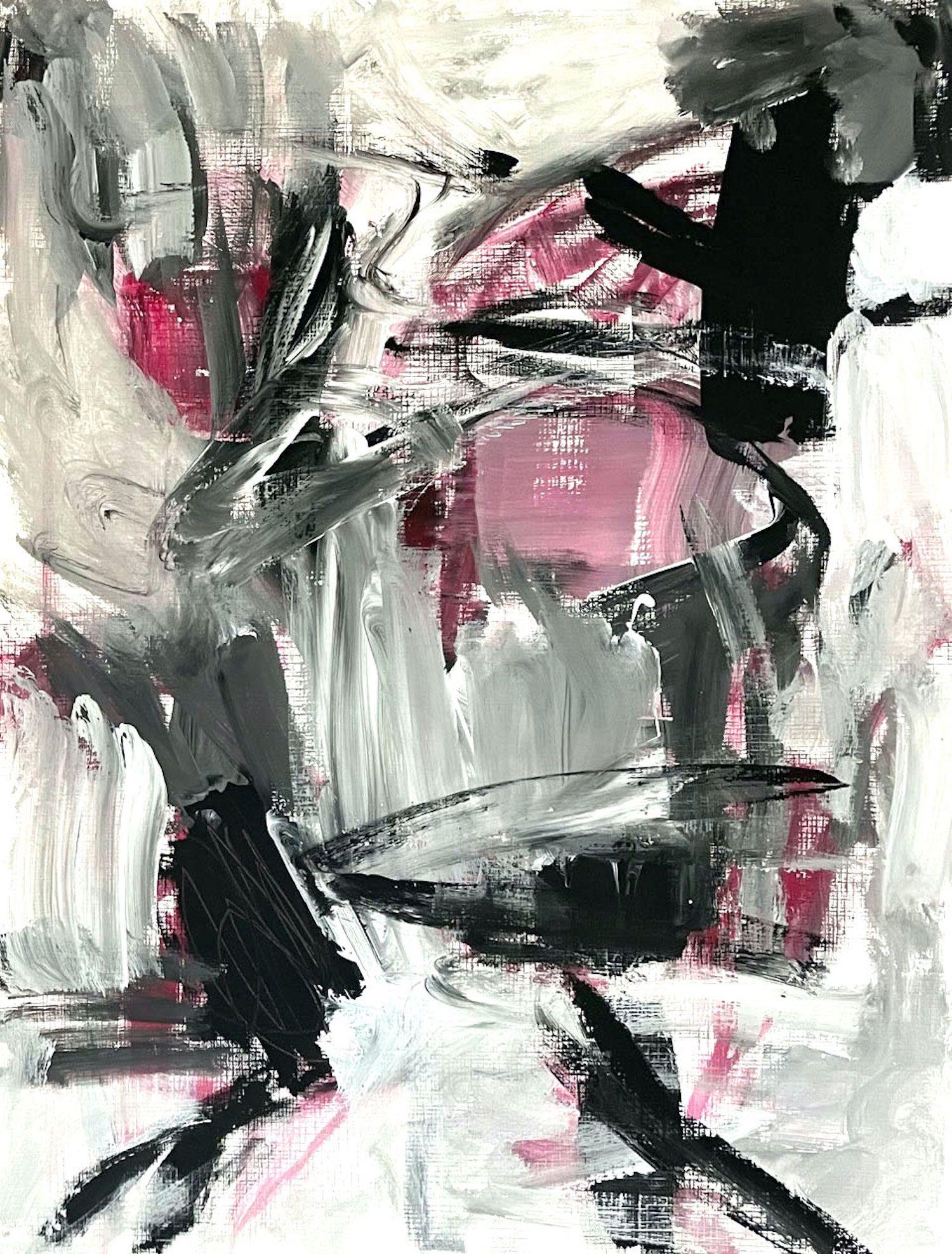 Umarmen, Malerei, Acryl auf Papier im Angebot 1