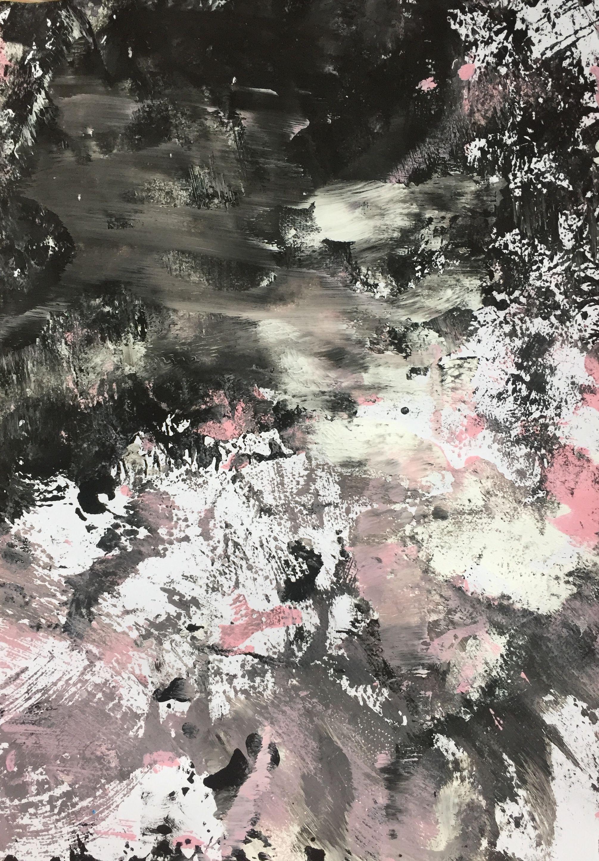 Eruption 3, Gemälde, Acryl auf Papier (Moderne), Painting, von Christel Haag
