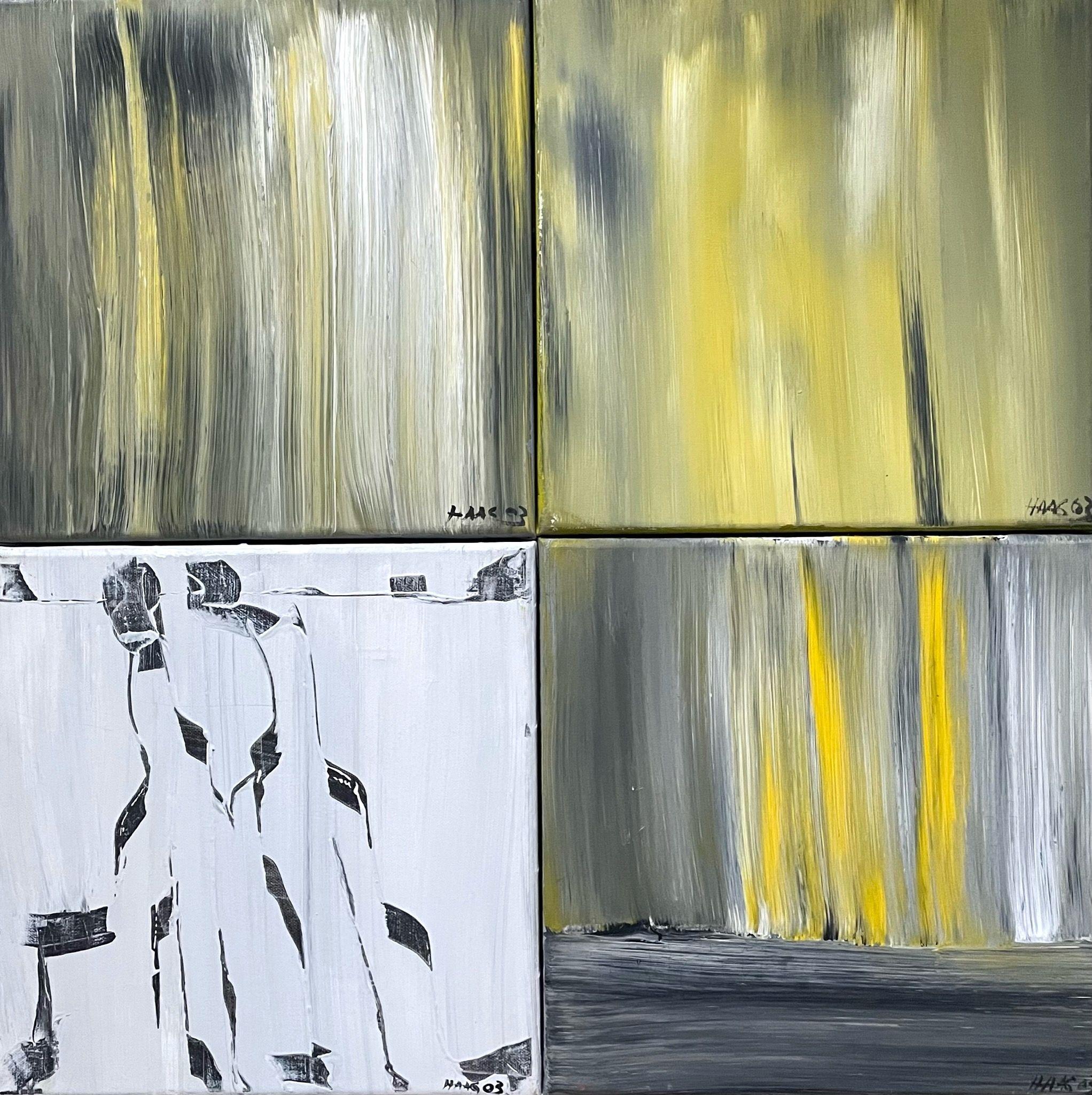 "Establishment (Polyptych)" is an abstract four-part painting on canvas. It is painted dynamically.     The four works can be hung next to each other, one below the other, together or individually and separately - depending on the taste of the