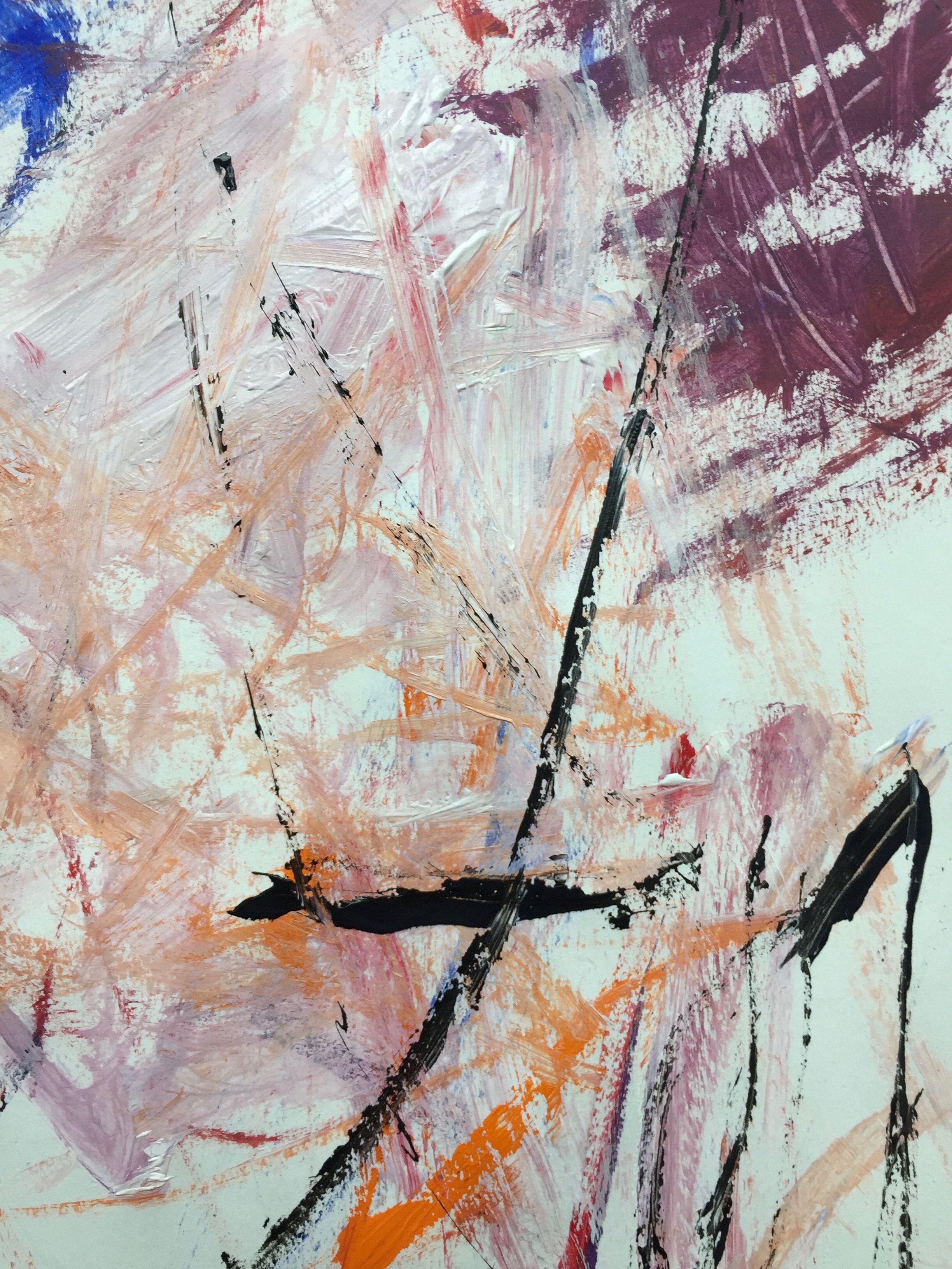 Todos los días hay un motivo para sonreír 2, Pintura, Acrílico sobre papel - Abstract Painting Beige de Christel Haag