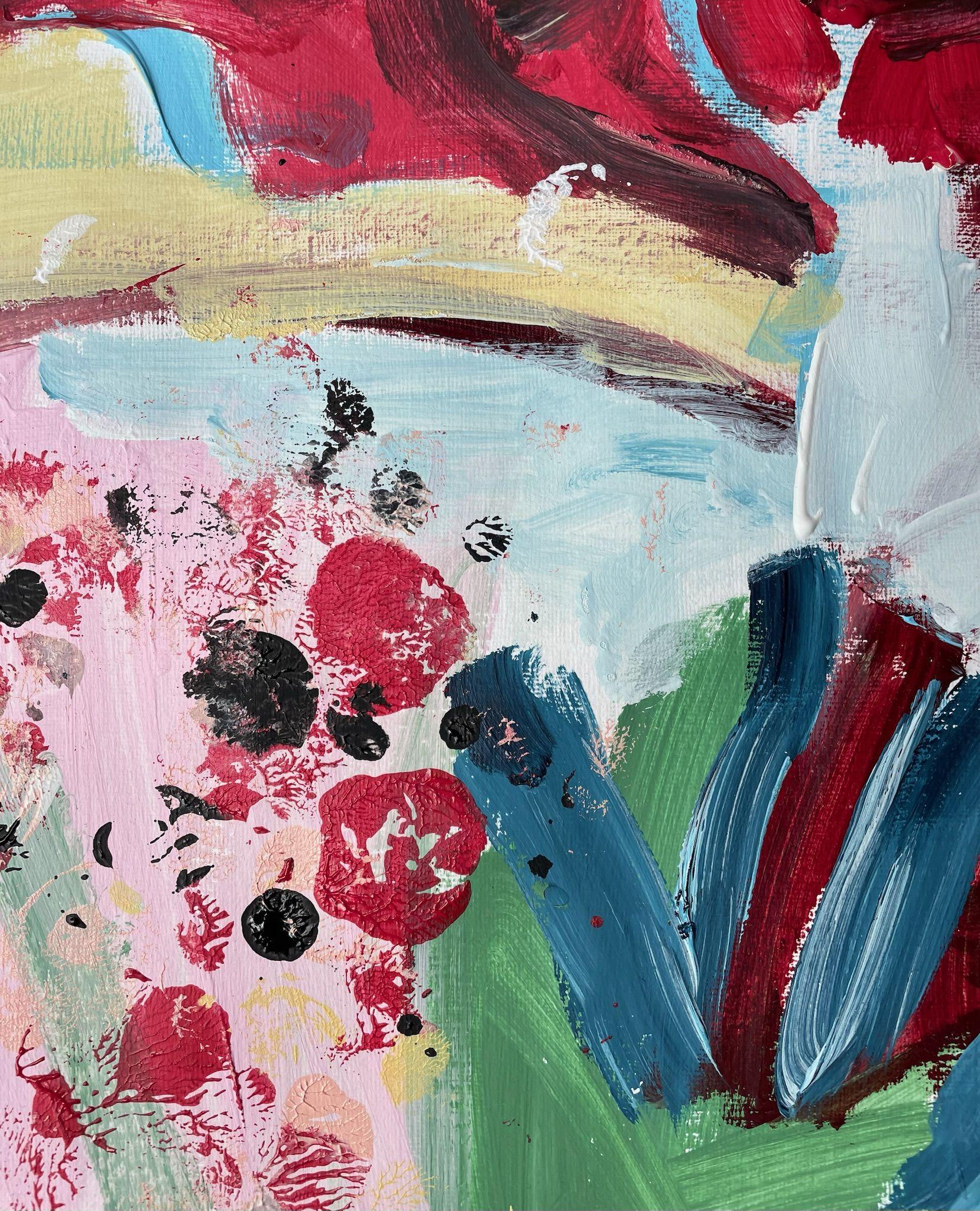 FÃ¼r immer Freunde, Malerei, Acryl auf Papier im Angebot 1