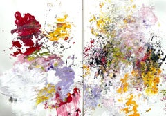 Fang den FrÃ¼hling ein (Diptych), Painting, Acrylic on Paper