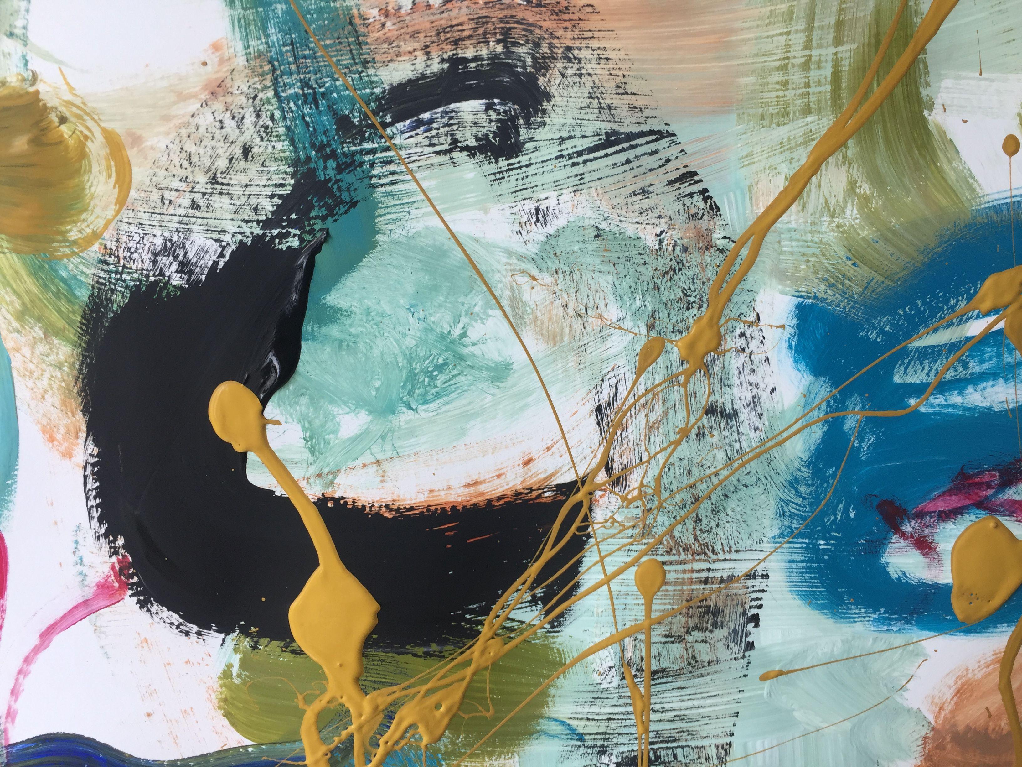 Peinture « Far Away 2 », acrylique sur papier - Moderne Painting par Christel Haag