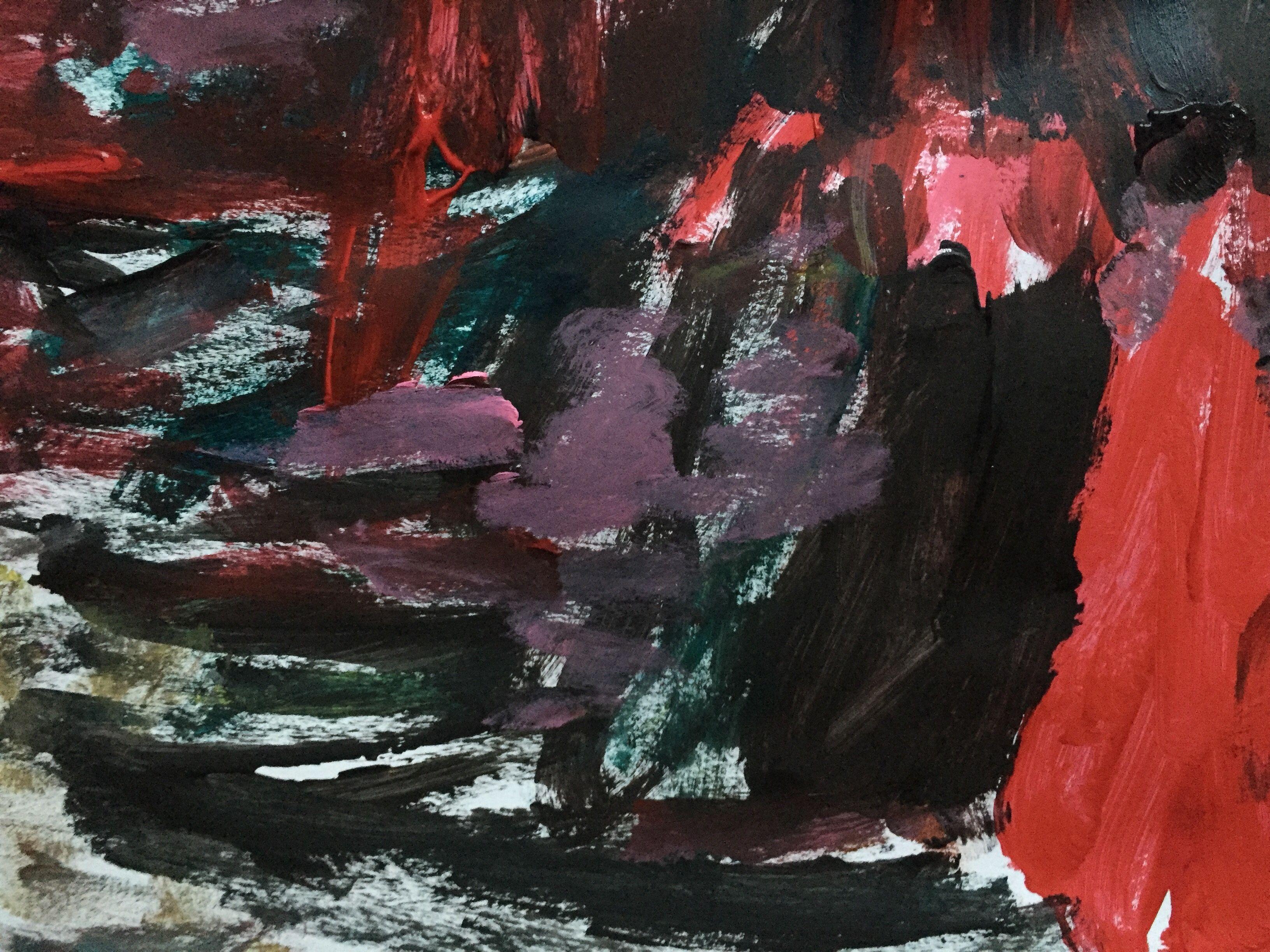 Fels in der Brandung, Pittura, Acrilico su carta - Painting di Christel Haag