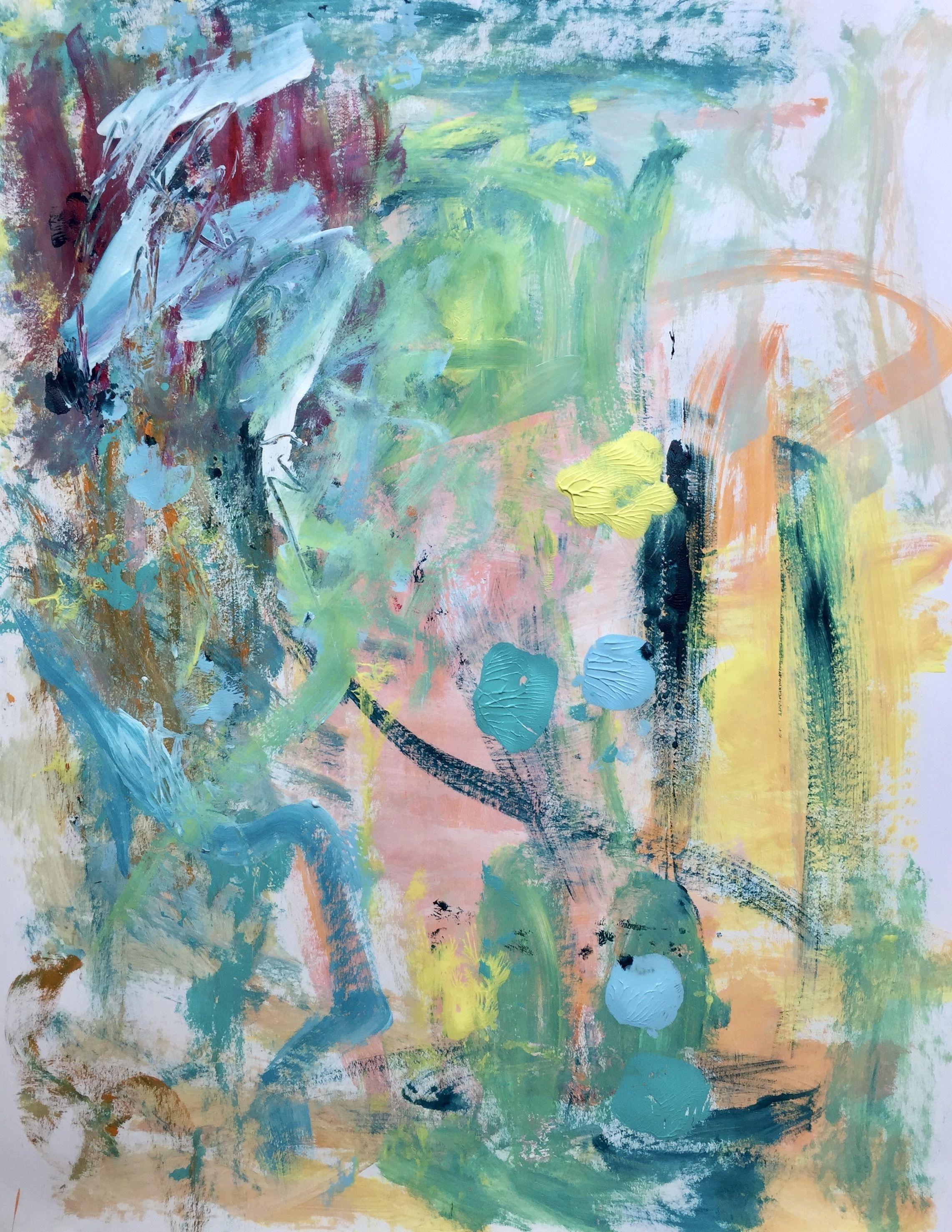 Christel Haag Abstract Painting – Follow Your Path, Gemälde, Acryl auf Papier