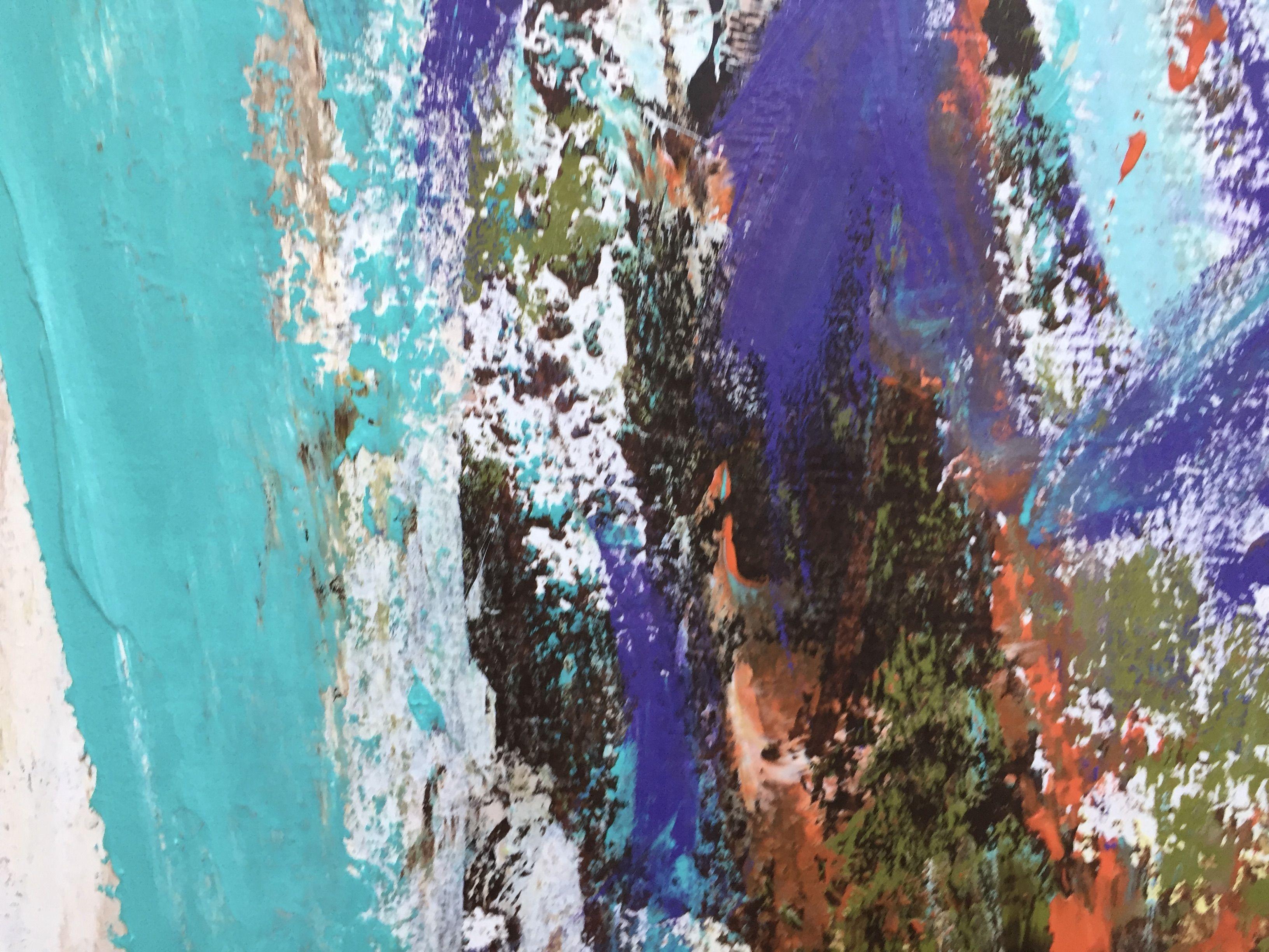 Tempo dato 1, Pittura, Acrilico su carta - Abstract Painting Grigio di Christel Haag