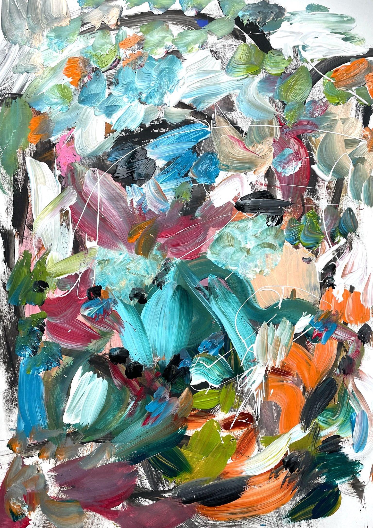 Go With The Flow, Gemälde, Acryl auf Papier
