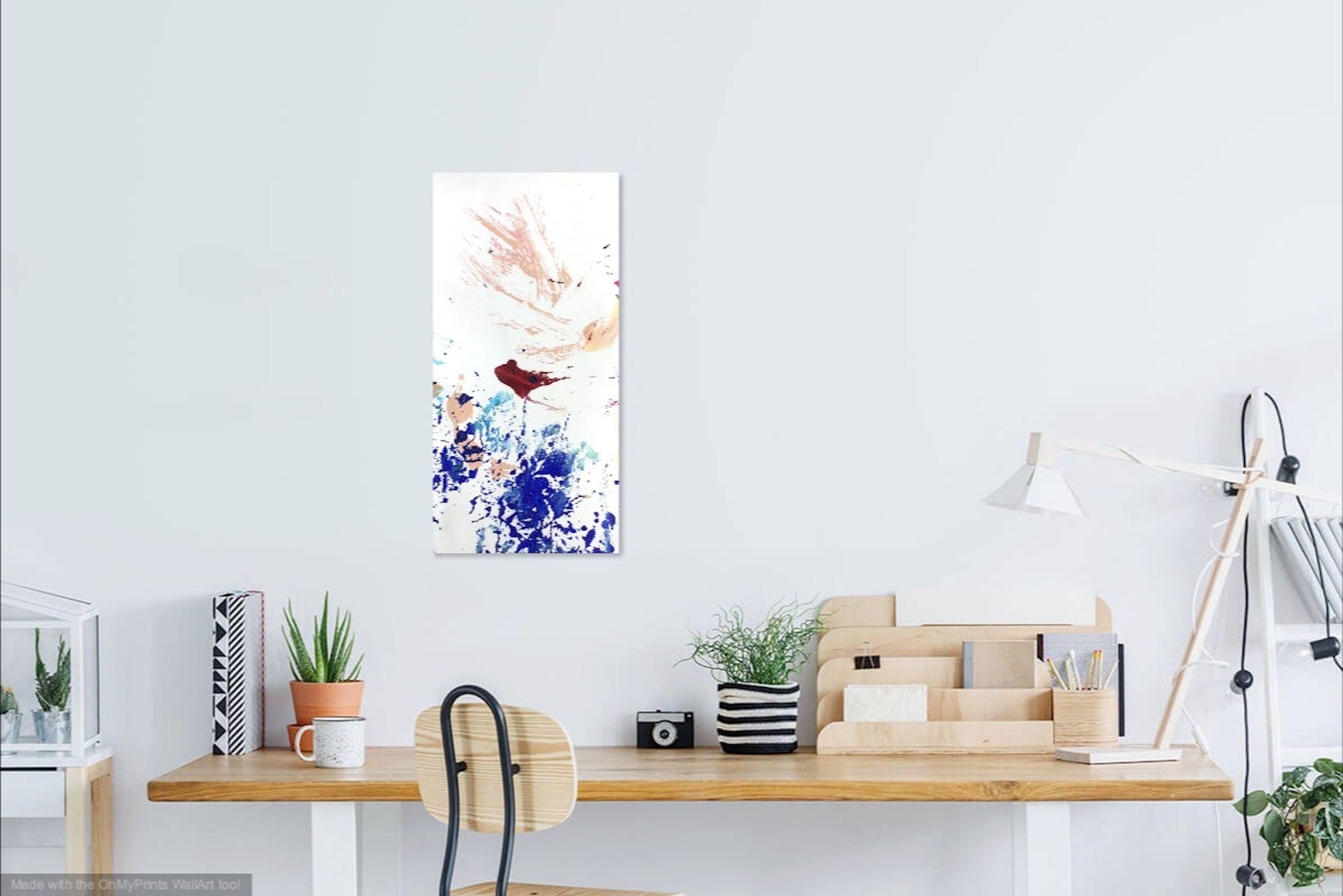 Good Morning World, peinture à l'acrylique sur papier - Moderne Painting par Christel Haag