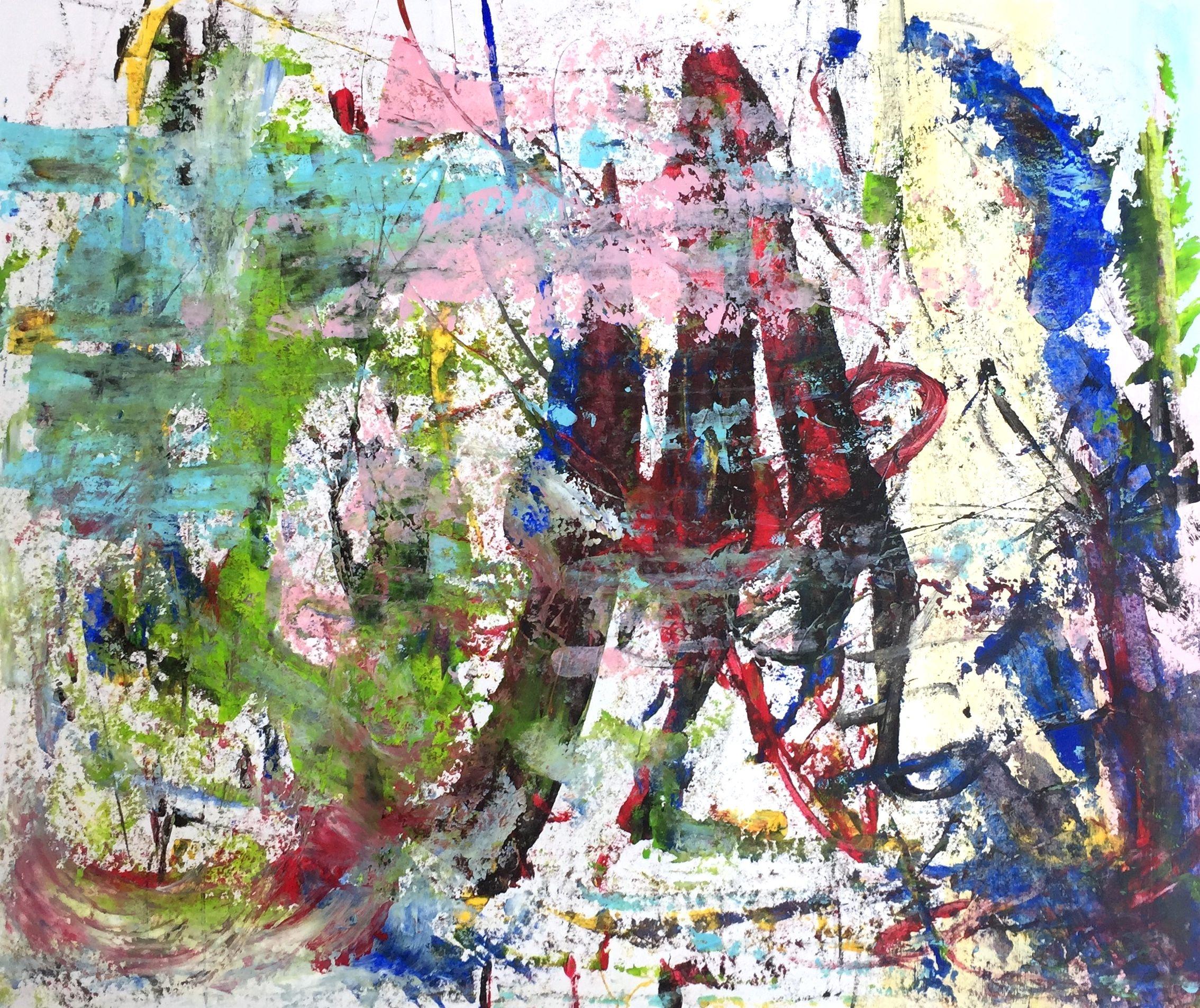 Christel Haag Abstract Painting – Good Times Follow Bad Times, Gemälde, Acryl auf Papier