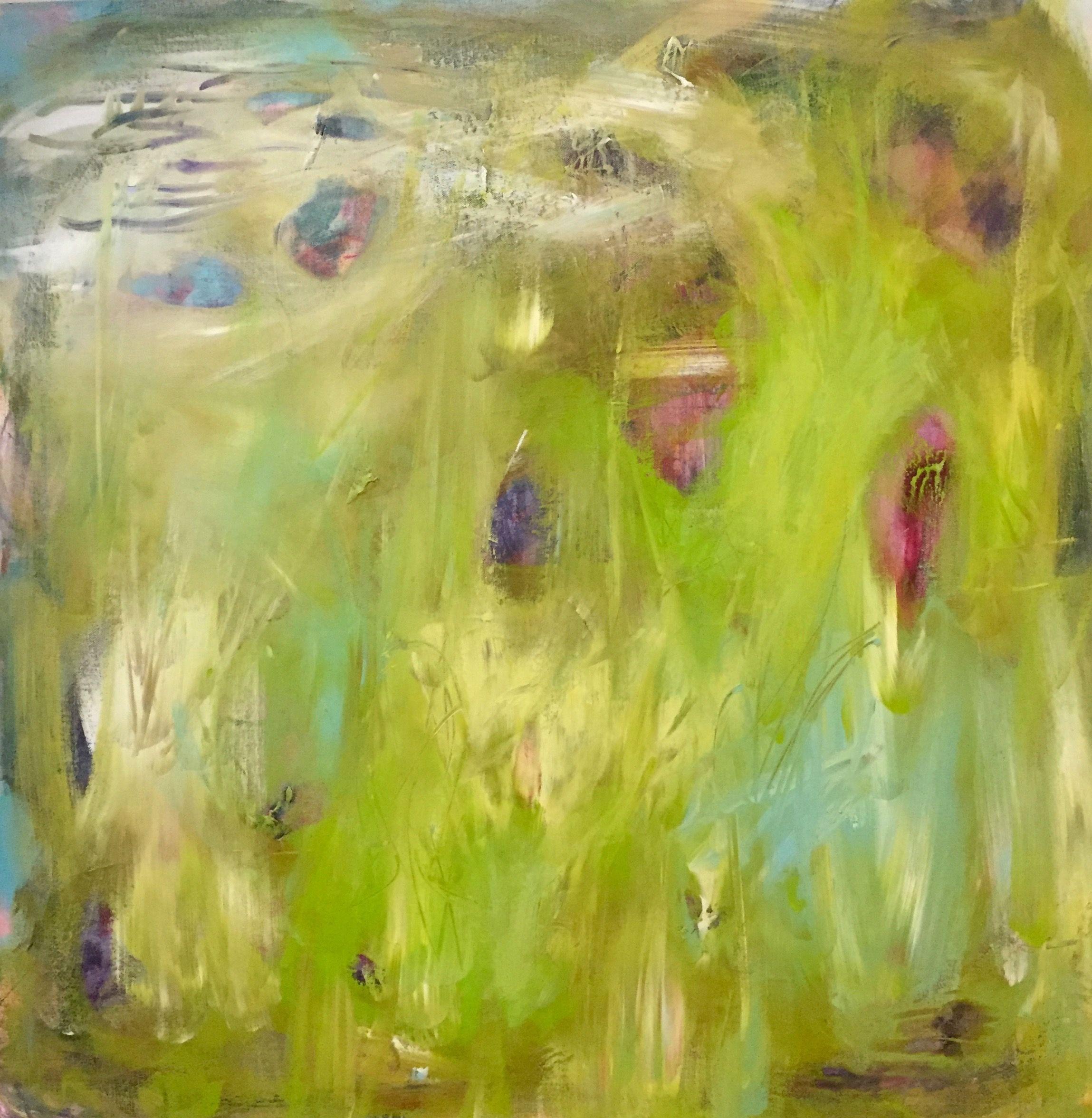 Christel Haag Abstract Painting - Green Park, Painting, Acrylic on Canvas