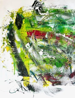 Grüne Seele 2 (Diptychon), Gemälde, Acryl auf Papier