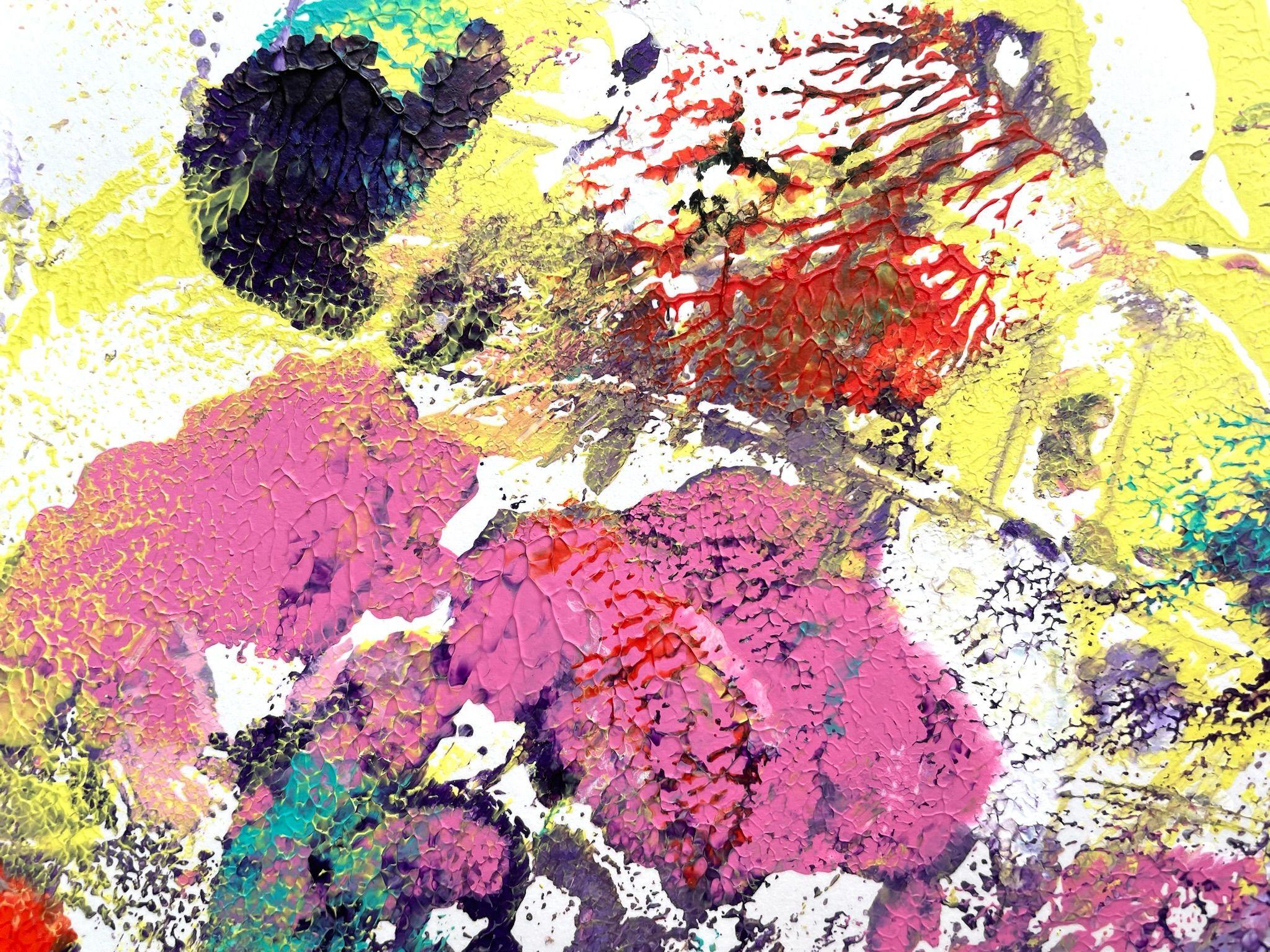 Happy Chaos 2, Gemälde, Acryl auf Papier (Zeitgenössisch), Painting, von Christel Haag