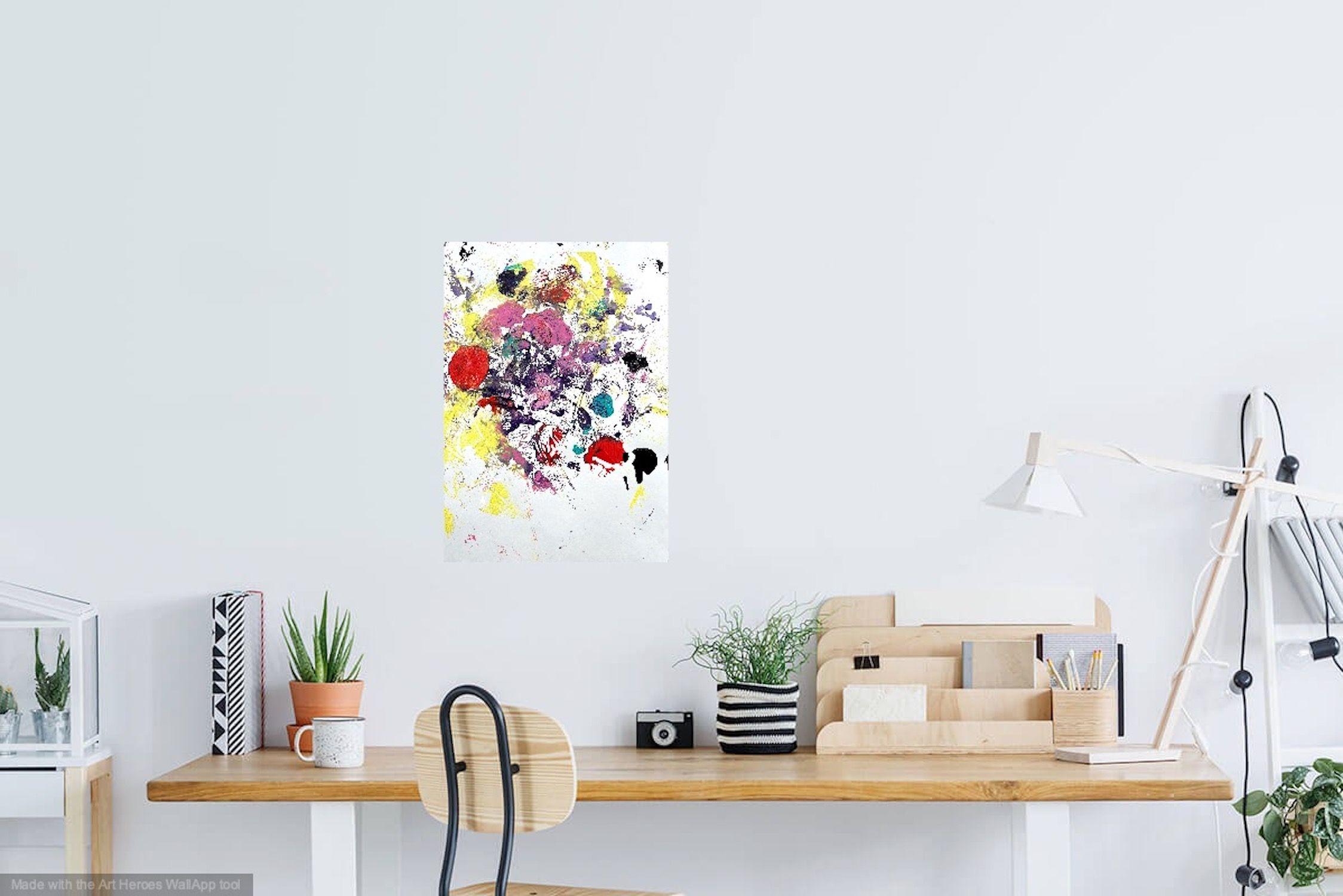 Happy Chaos 2, Gemälde, Acryl auf Papier im Angebot 2