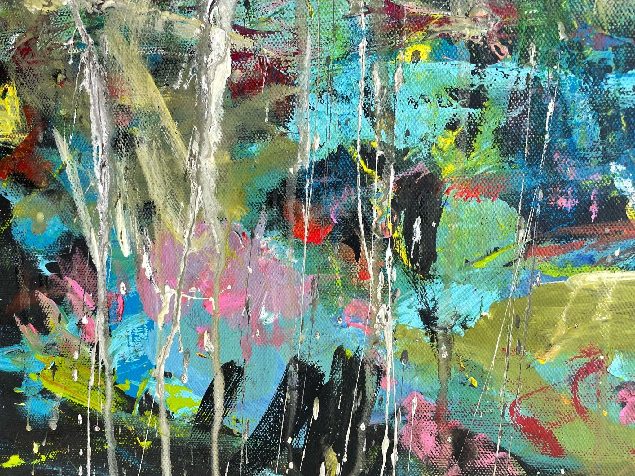 Estanque escondido, Pintura, Acrílico sobre lienzo - Painting Moderno de Christel Haag