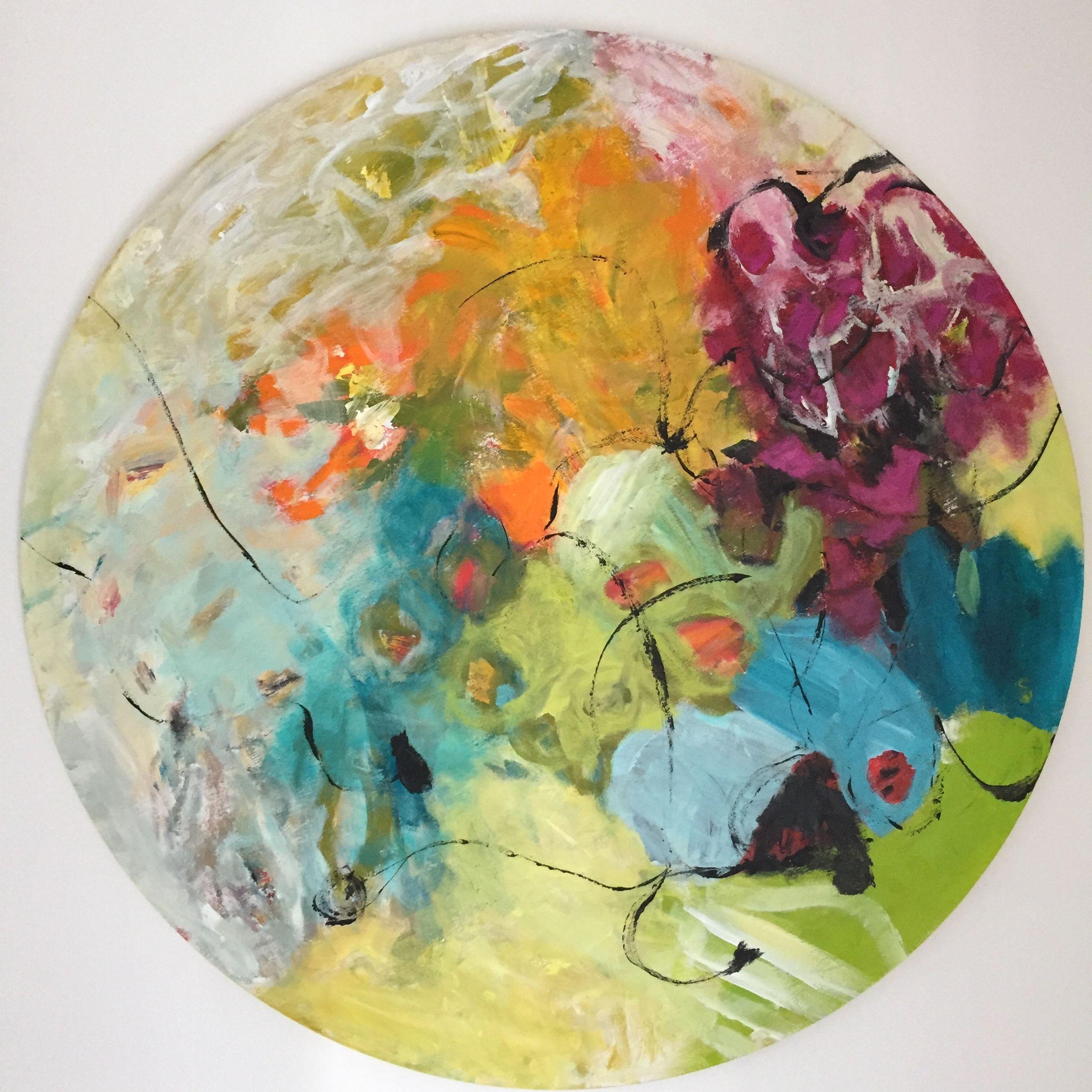"Home is where you are" is a round painting on canvas. I used quality acrylic colors in soft colors. The world is round, we have the freedom to live in different places and cultures.     But if we are loving and longing, home is there where our