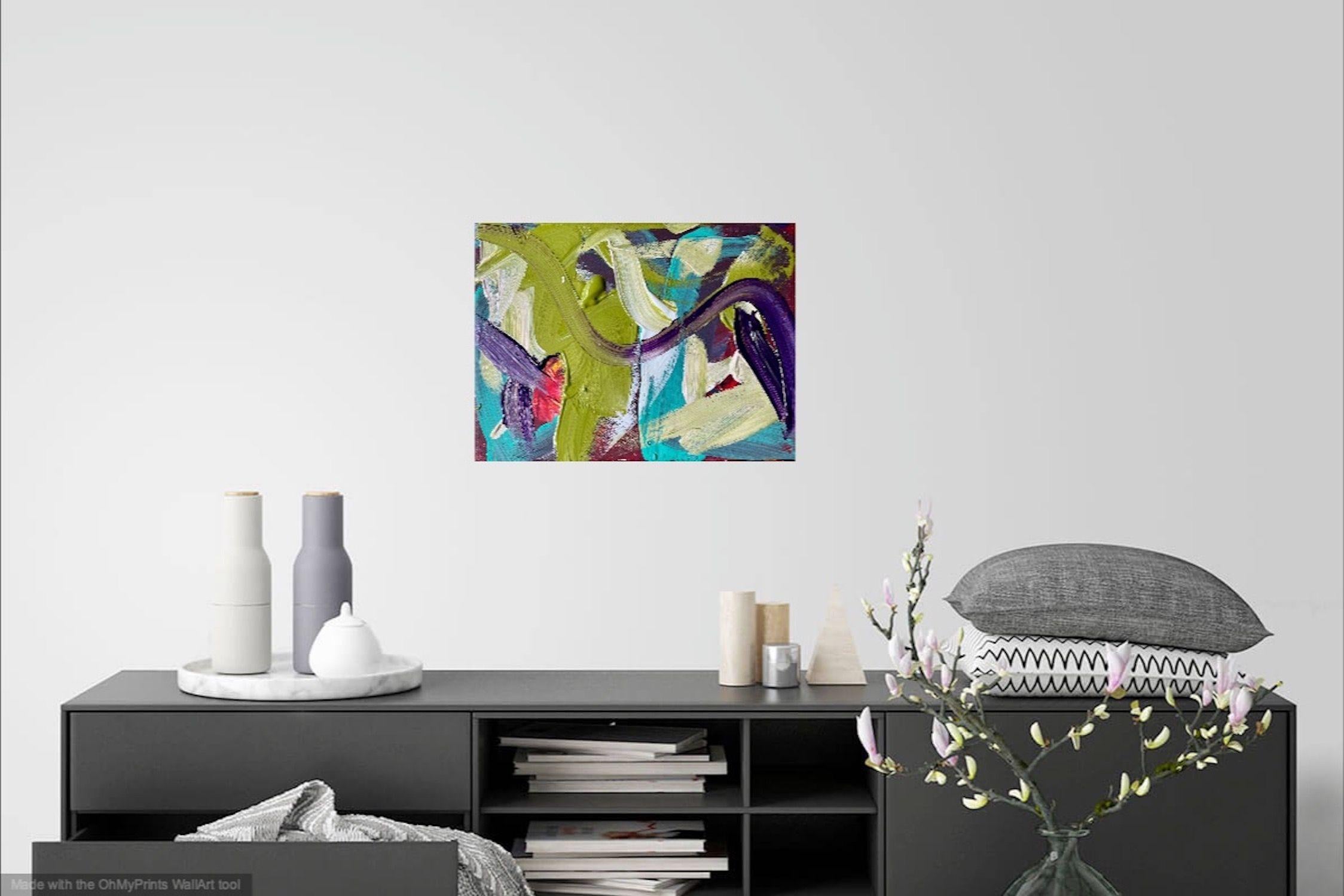 In the Mood for Floating (Triptych), Painting, Acrylic on Canvas For Sale 3