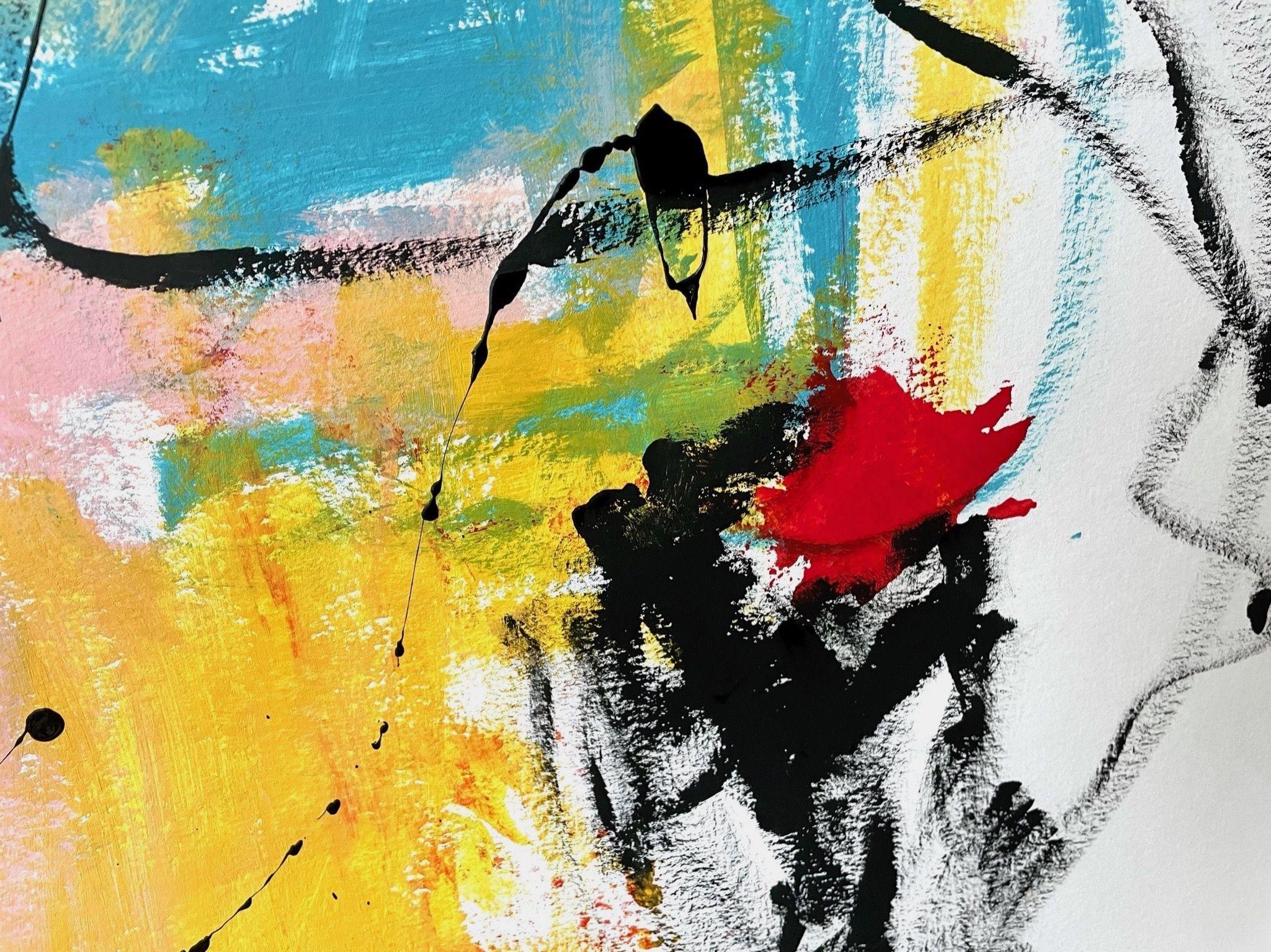 In der Stimmung für den Sommer, Gemälde, Acryl auf Papier im Angebot 1