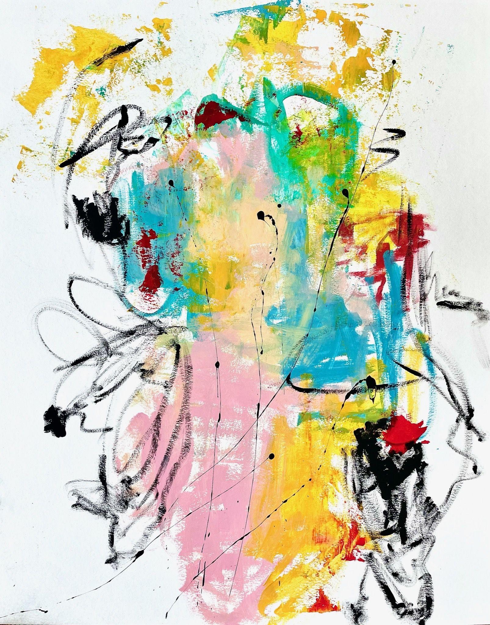 In der Stimmung für den Sommer, Gemälde, Acryl auf Papier