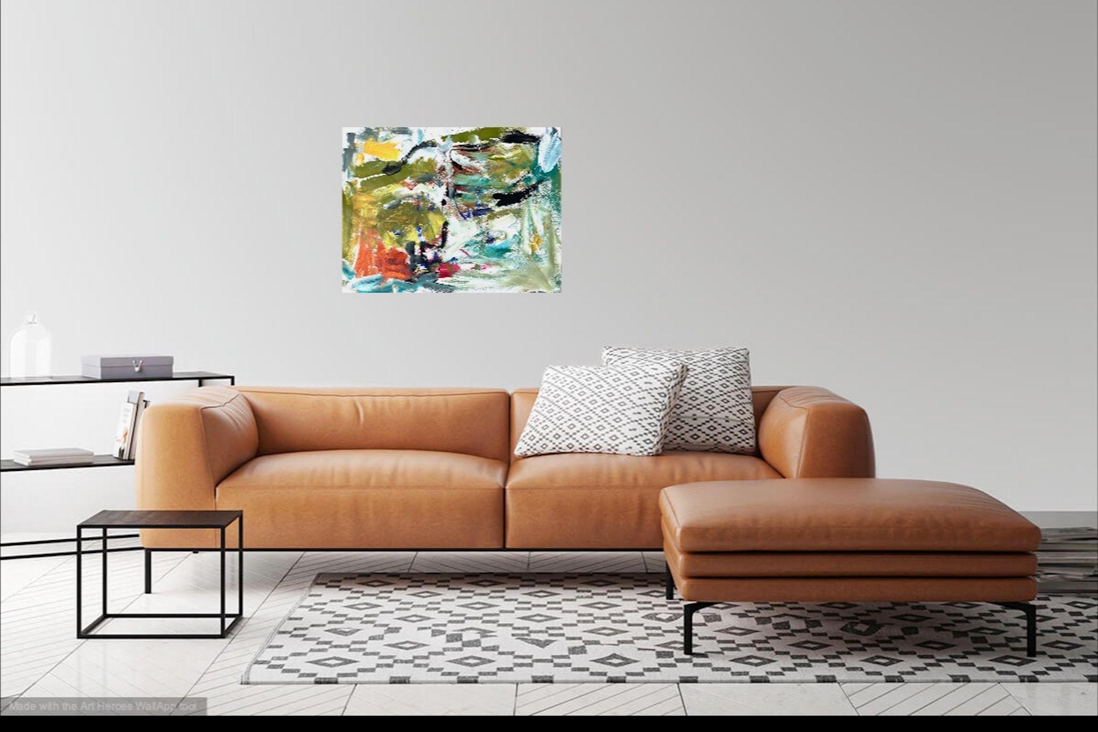 In the Neighborhood 2, Painting, Acrylic on Paper For Sale 4