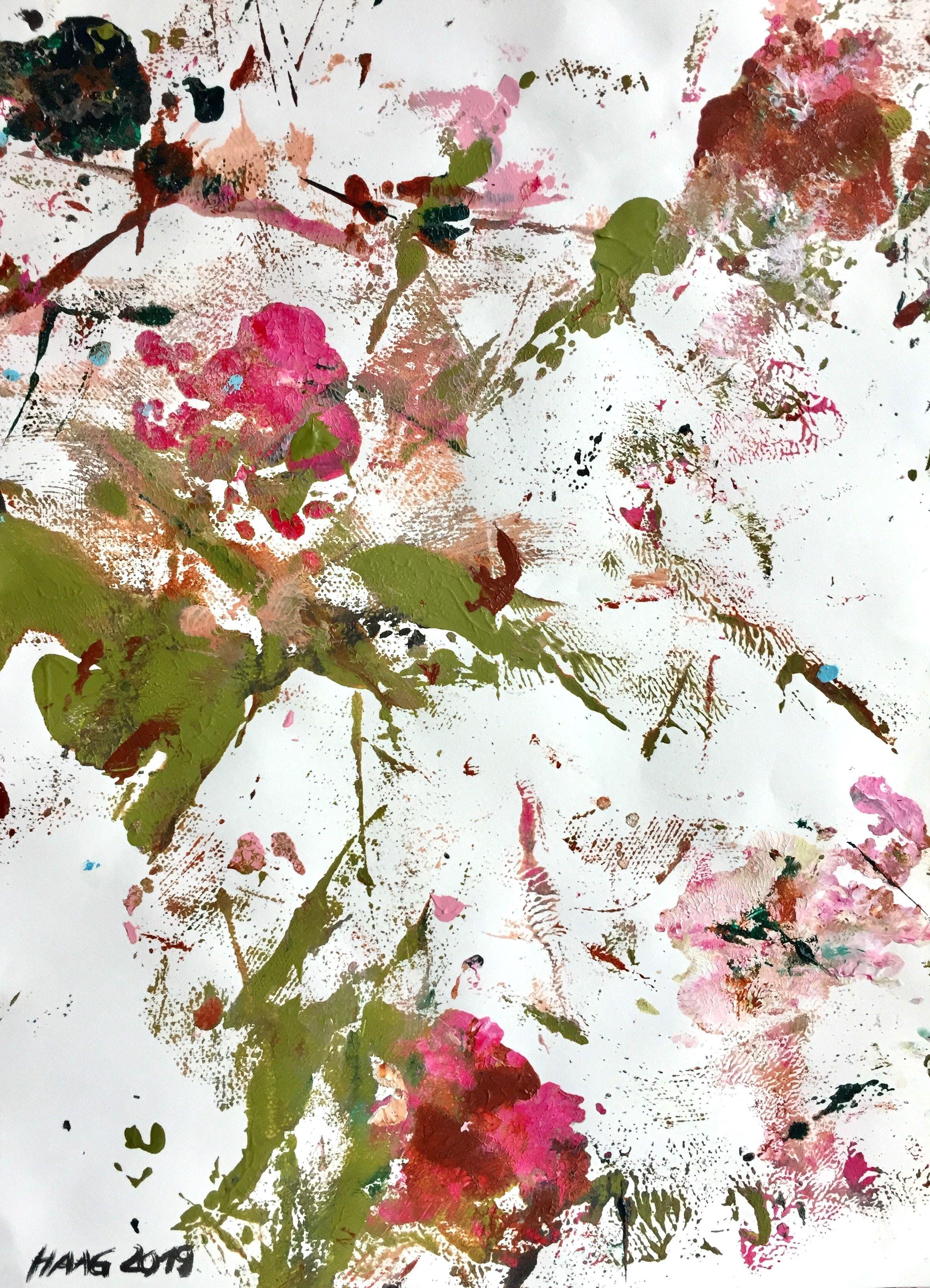 Abstract Painting de Christel Haag - Bailemos al son de la vida", Pintura, Acrílico sobre papel