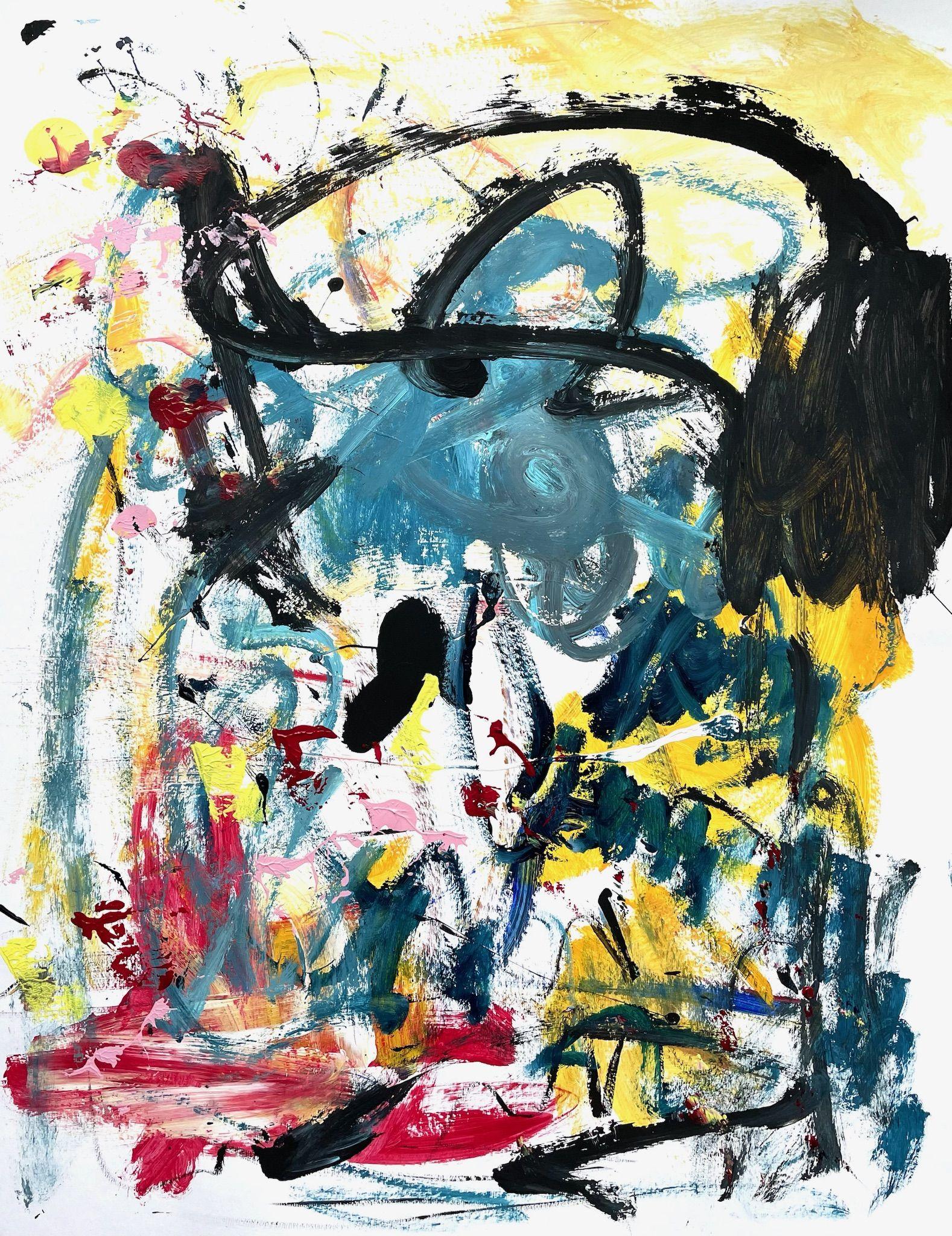 Letzte Ausfahrt rechts, Painting, Acrylic on Paper For Sale 1