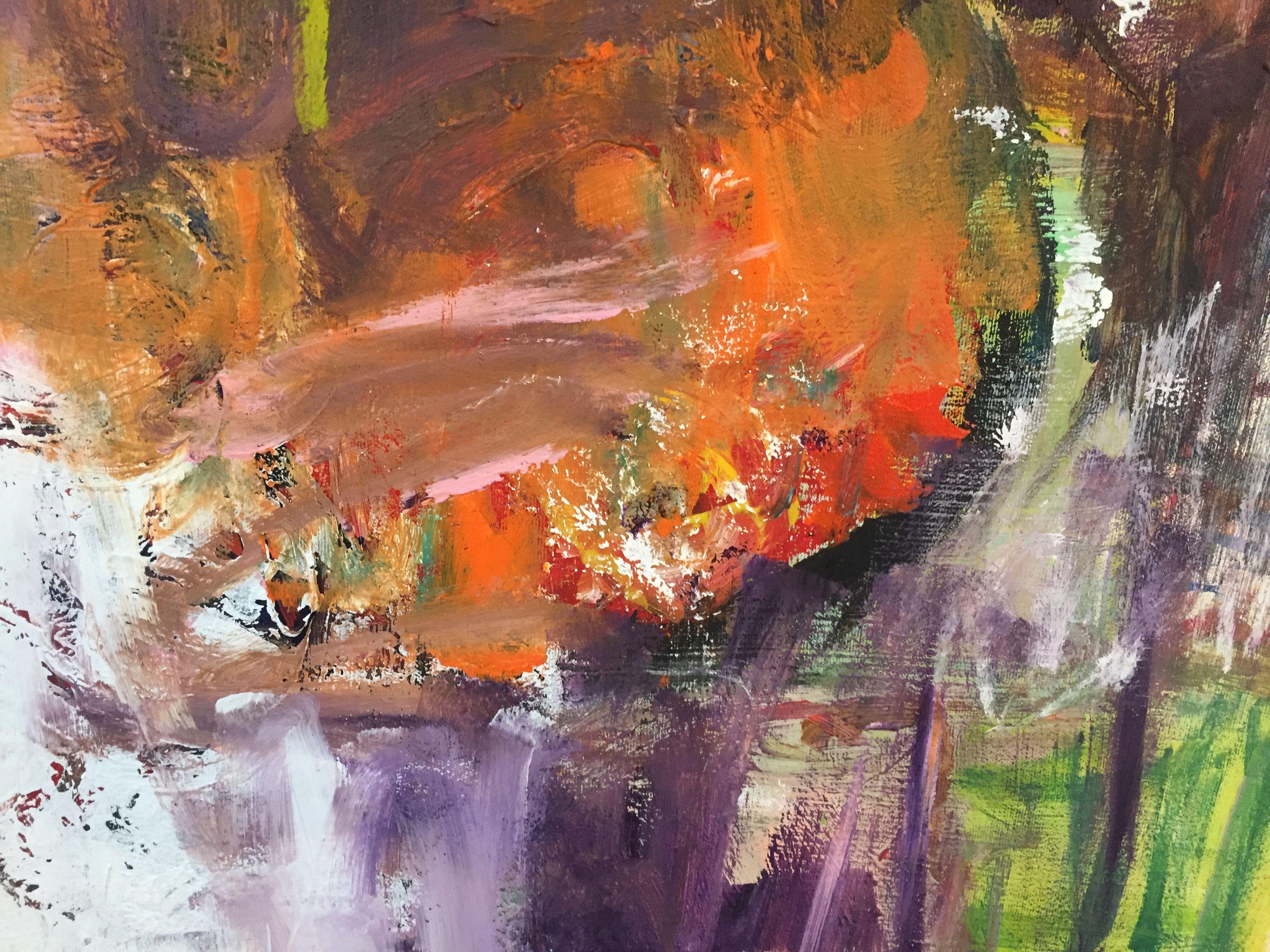 Peinture, acrylique sur toile, Li-la-la - Noir Abstract Painting par Christel Haag