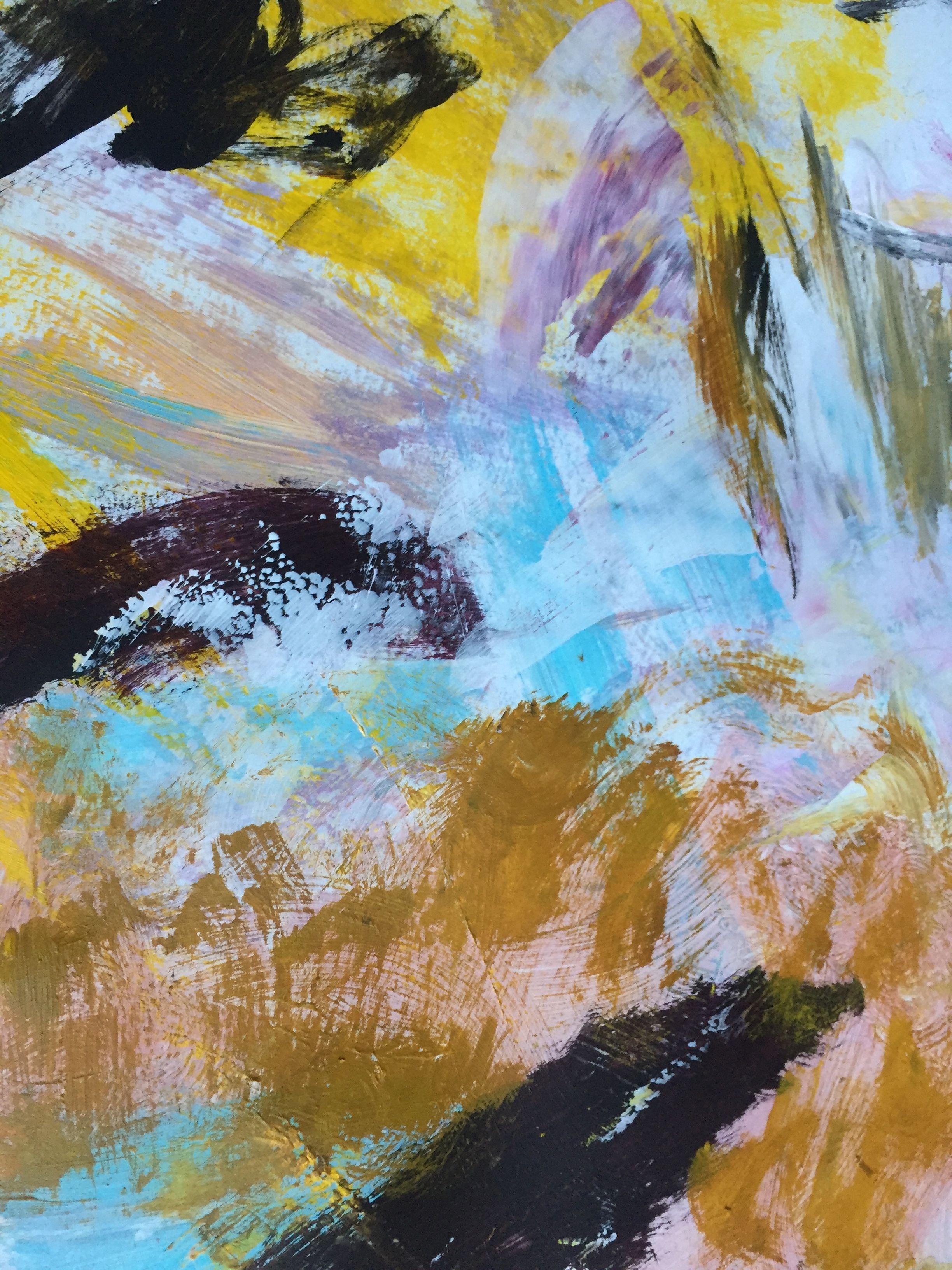 Ascolta la musica, Pittura, Acrilico su carta in vendita 2