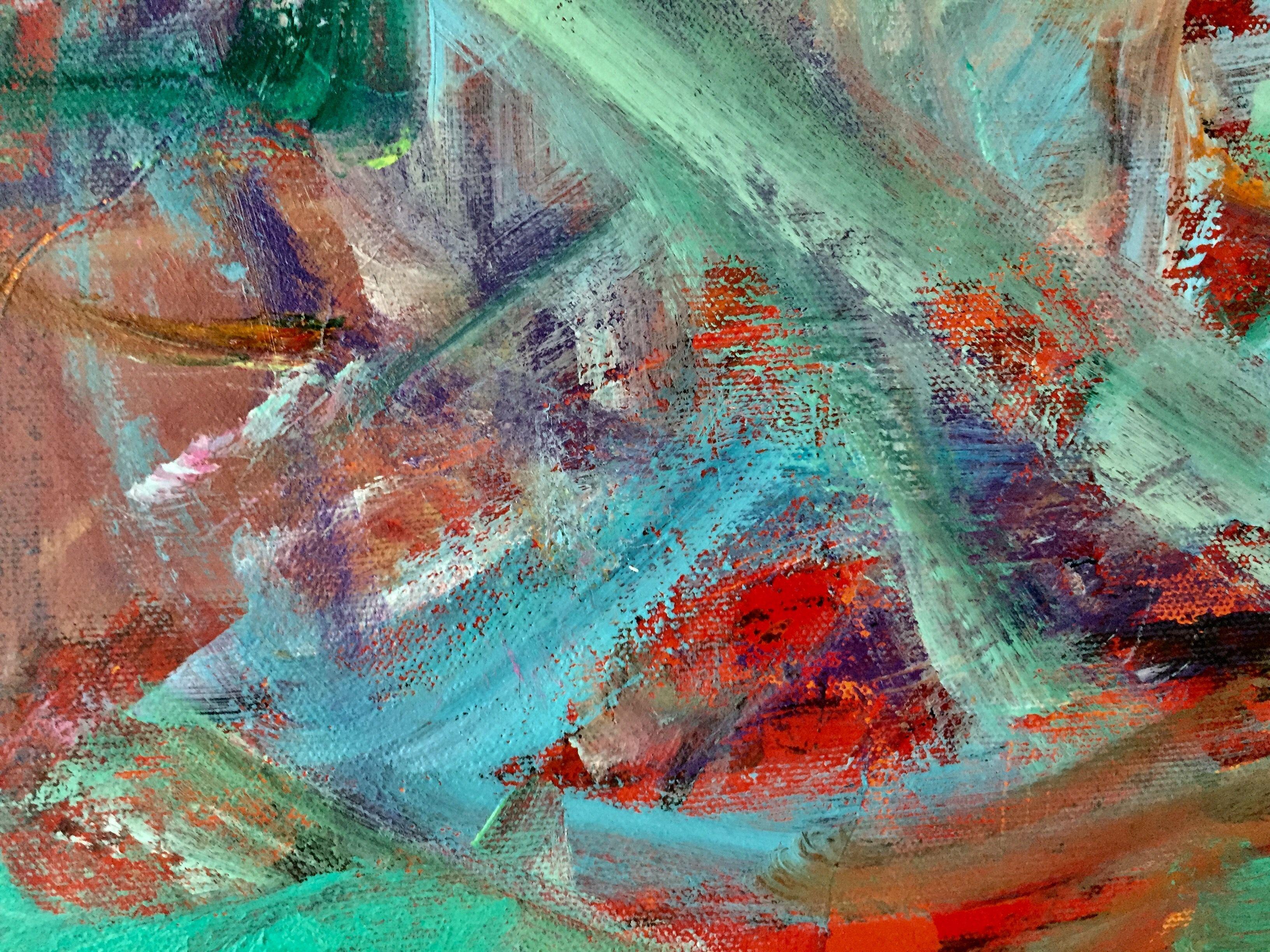 Vivir en armonía, Pintura, Acrílico sobre lienzo - Painting Moderno de Christel Haag
